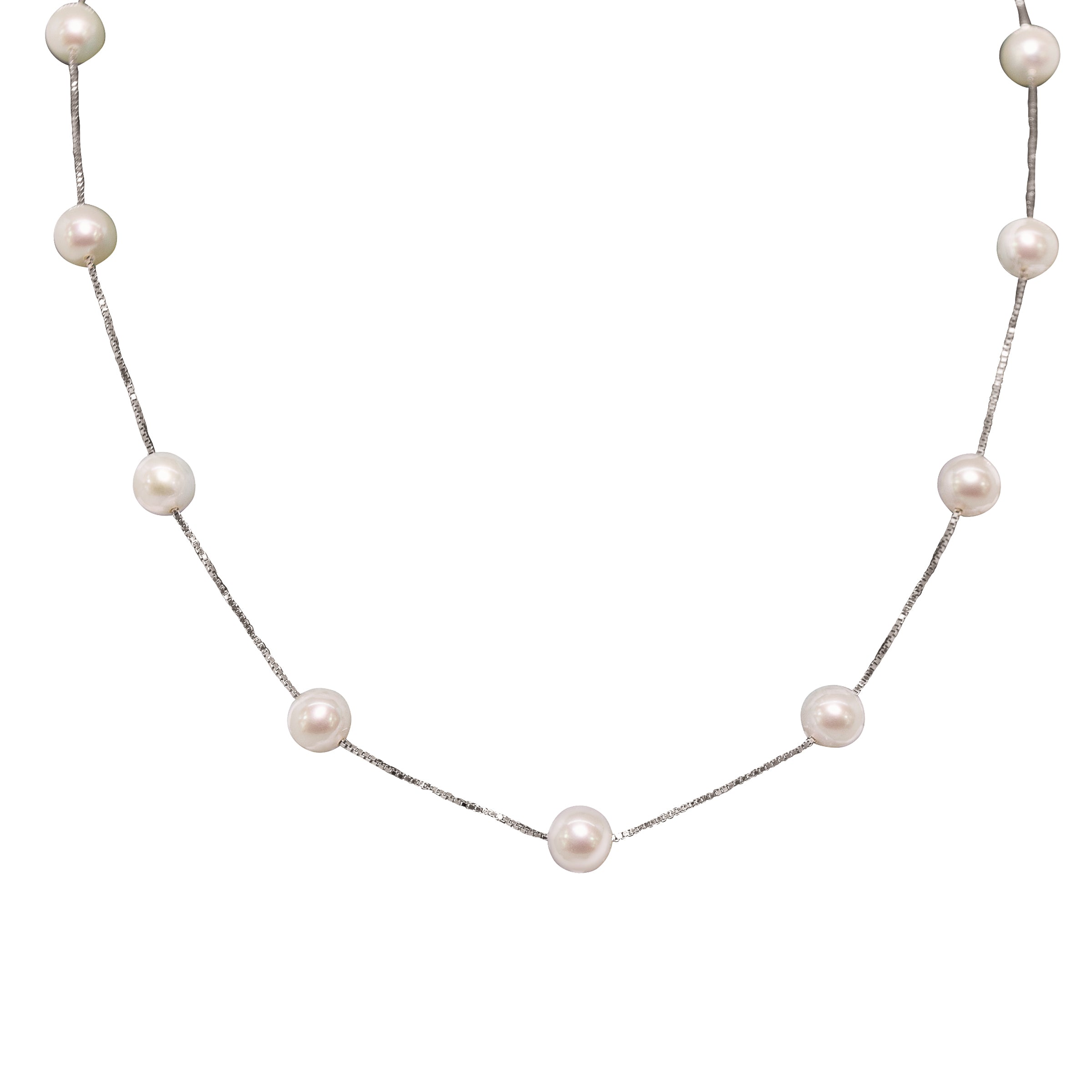 Elegant Silver Pearl Necklace with Luminous Garland Design - Perfect for Weddings, Parties & Special Occasions
