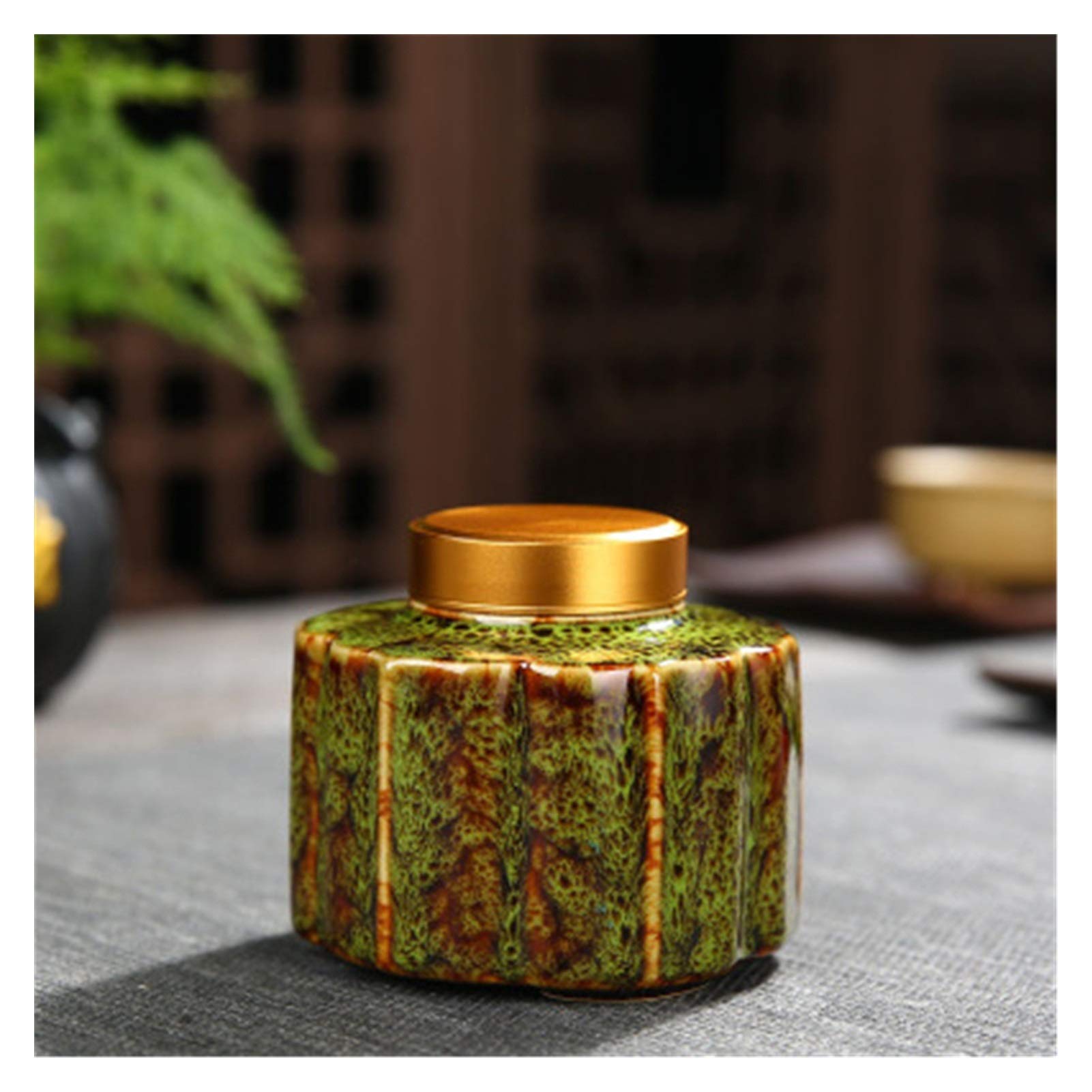 210ml & 260ml Airtight Tea Storage Tin Can with Lid - Decorative Tea Box Jar for Loose Leaf Tea, Candies, Spices | Kitchen & Pantry Organization | Perfect for Home, Office, Tea Shop & Gift Giving (Color D)