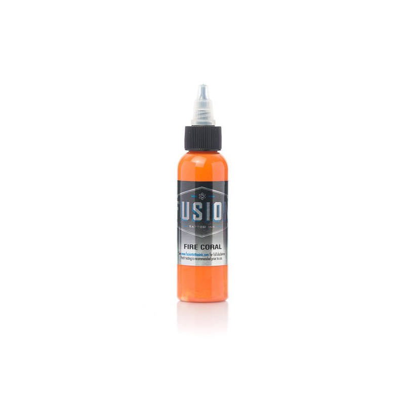 Premium Fusion Fire Coral Ink - 1oz Bottle for Tattoo Artists & Body Art - Vibrant, Long-Lasting Pigment - Perfect for Professional Tattooing & Permanent Makeup