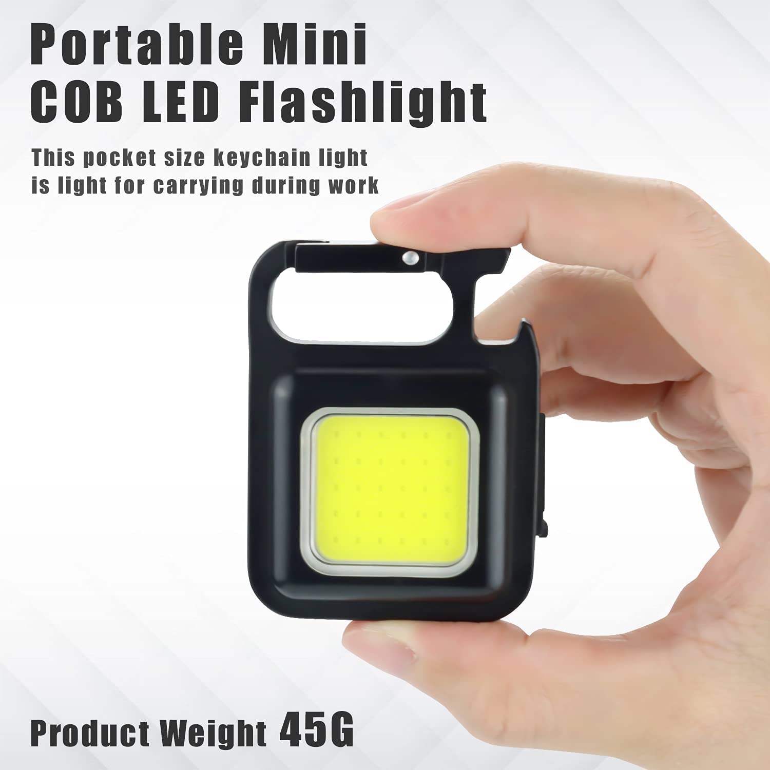 PRT COB Rechargeable Keychain Flashlight - 6W Bright LED, 500mAh USB-C Battery, Built-in Bottle Opener & Magnetic Stand | Perfect for Camping, Hiking, Emergency Kits & Everyday Carry (EDC) Gadget