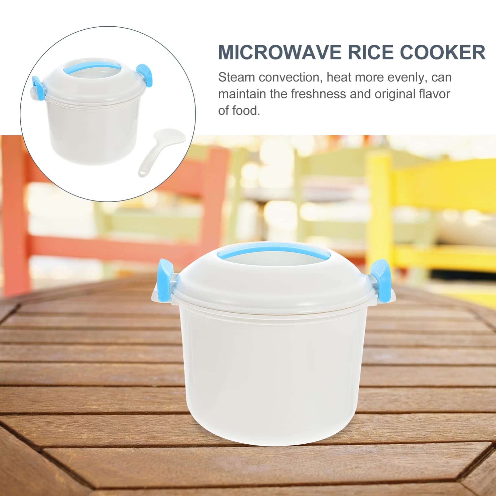 HEMOTON Microwave Rice Cooker - Small Microwave Cooker for Rice, Soup, Chicken & Pasta | Food Grade Steamer & Microwavable Food Container | Perfect for Dorm, Office & Quick Home Meals