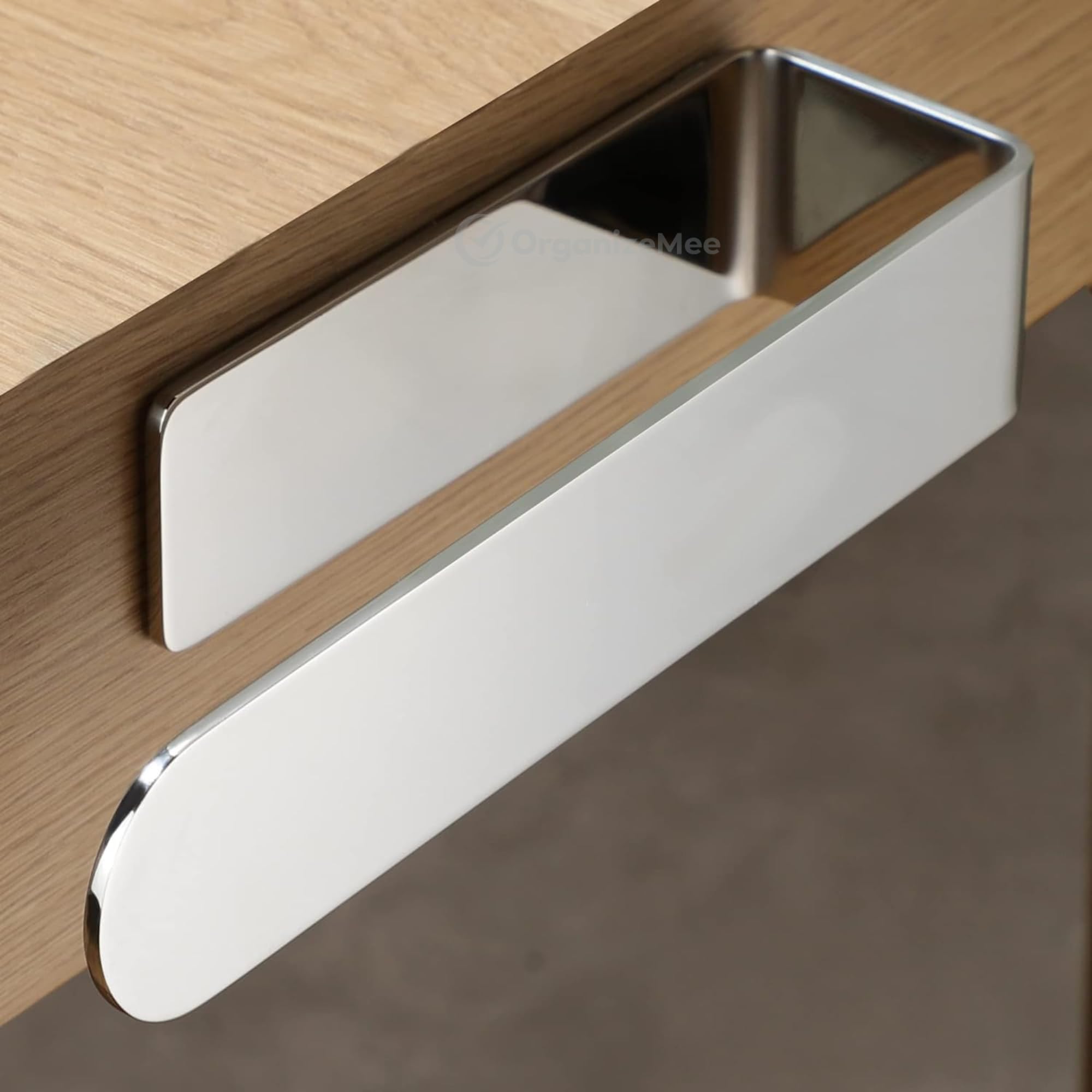 Stainless Steel Self-Adhesive Napkin & Towel Holder - No Drill Bathroom & Kitchen Organizer for Washbasin, Sink, Countertop - Perfect for Hand Towels, Kitchen Napkins, Cloth Hangers - Ideal for Bathroom, Kitchen & Laundry Room Organization