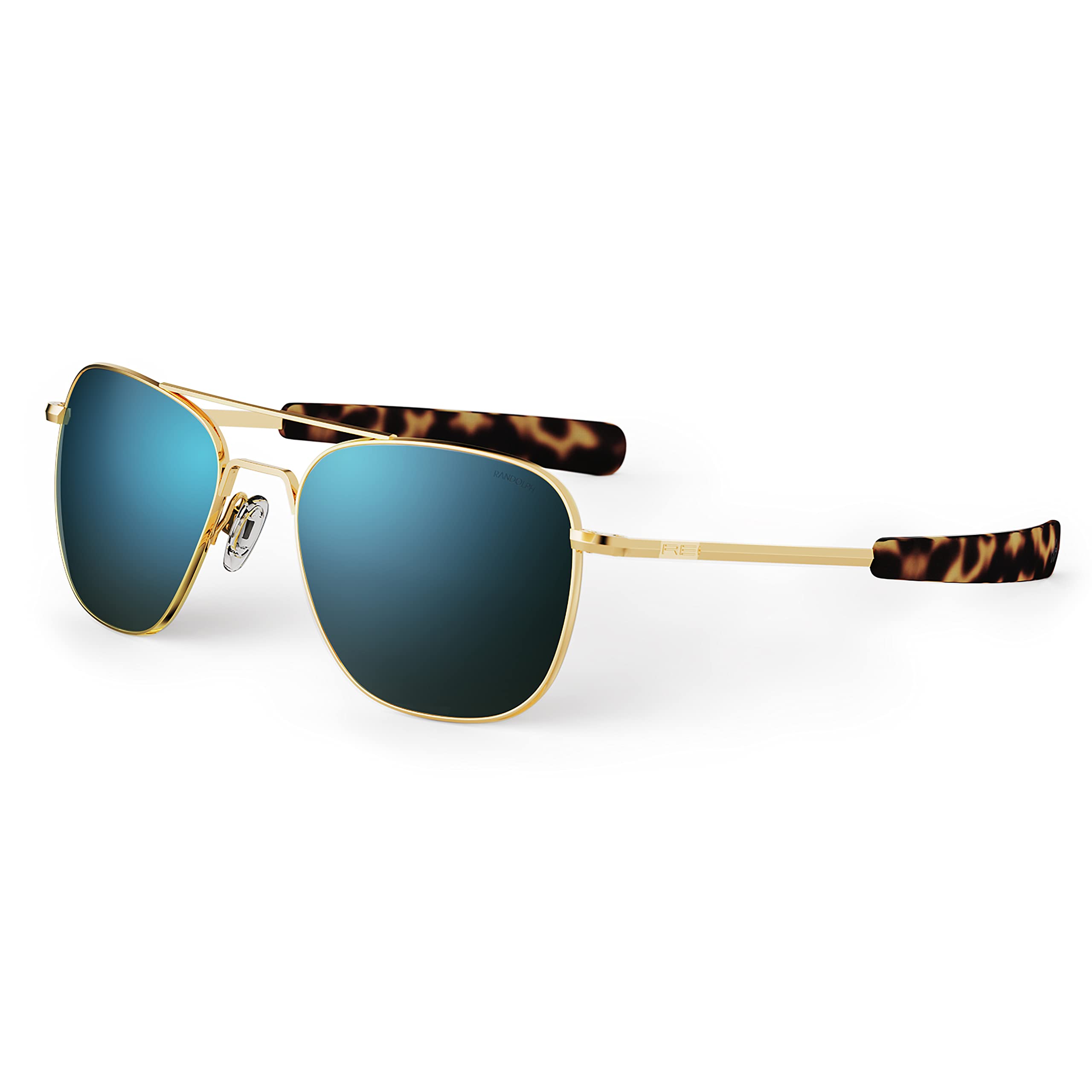 Randolph USA Gold Classic Aviator Sunglasses for Men & Women - 100% UV Protection - Polarized Pilot Shades for Driving, Outdoor Activities & Fashion