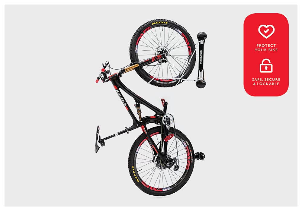 Steadyrack Bike Rack - Heavy Duty Wall Mounted Bike Storage for Mountain, Road & Kids Bikes | Space Saving Solution for Garage, Home & Bike Park | Perfect for Indoor & Outdoor Cycling Enthusiasts
