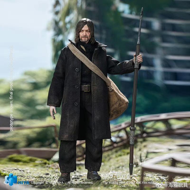 HIYA 16CM 1/12 Scale The Walking Dead Daryl Dixon Action Figure - Highly Detailed Collectible Model for Display & Role Play | Perfect for Fans, Collectors & Diorama Scenes