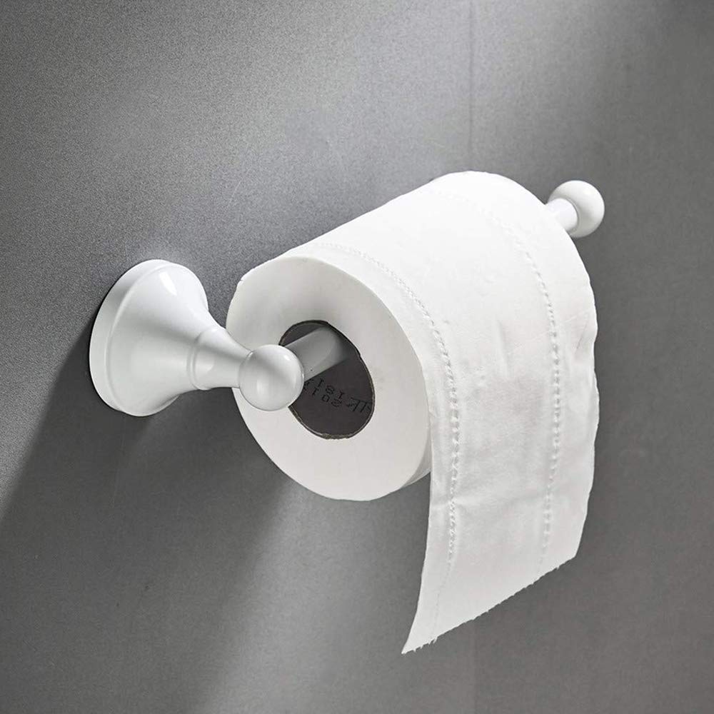 Aothpher White Wall Mounted Bathroom Toilet Paper Holder - Durable Stainless Steel Tissue Roll Dispenser for Bathroom, Toilet, Powder Room & RV