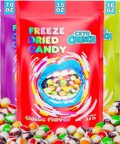 Freeze Dried Rainbow Candy by CRYO CRUNCH (3.5oz-16oz) | US Made for Snacking & Gifts