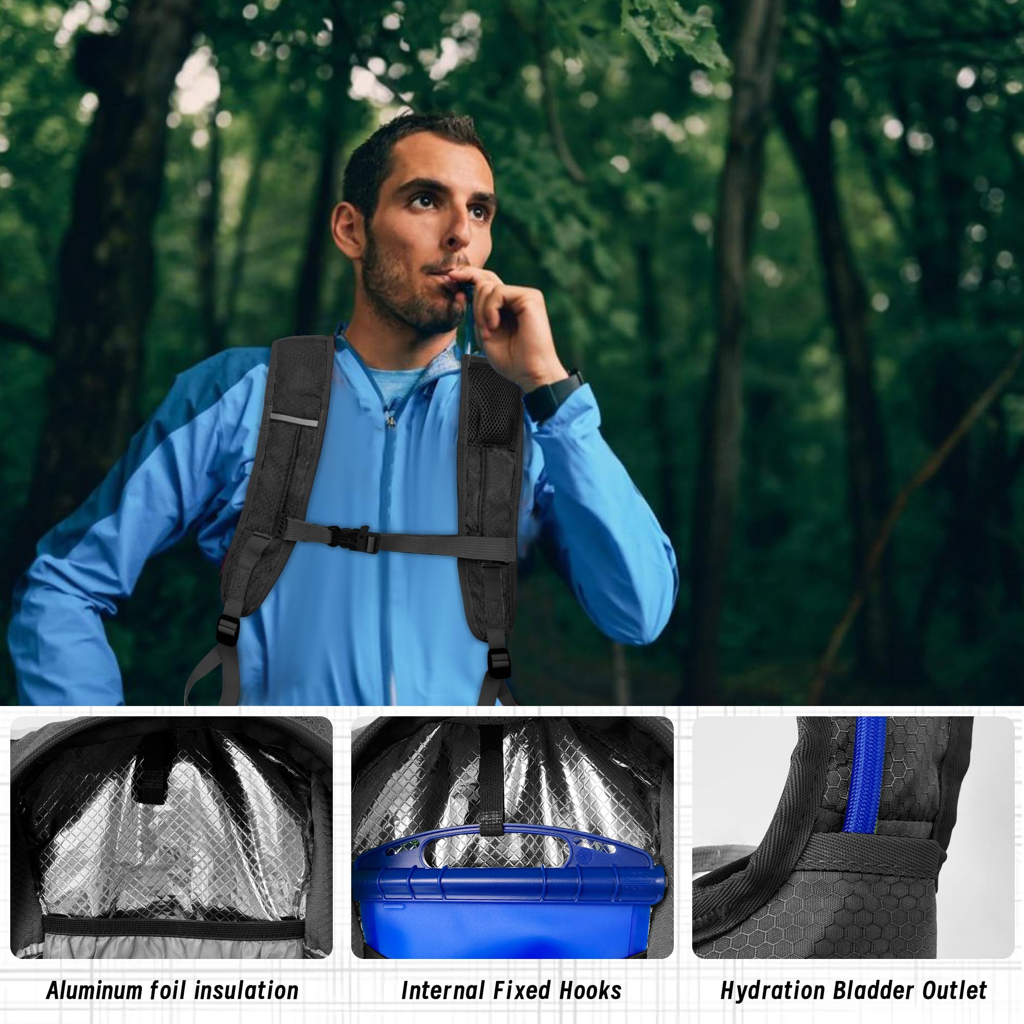 EULANT Waterproof Running Backpack - Lightweight Hiking Cycling Pack for Men & Women - Perfect for Outdoor Sports & Travel