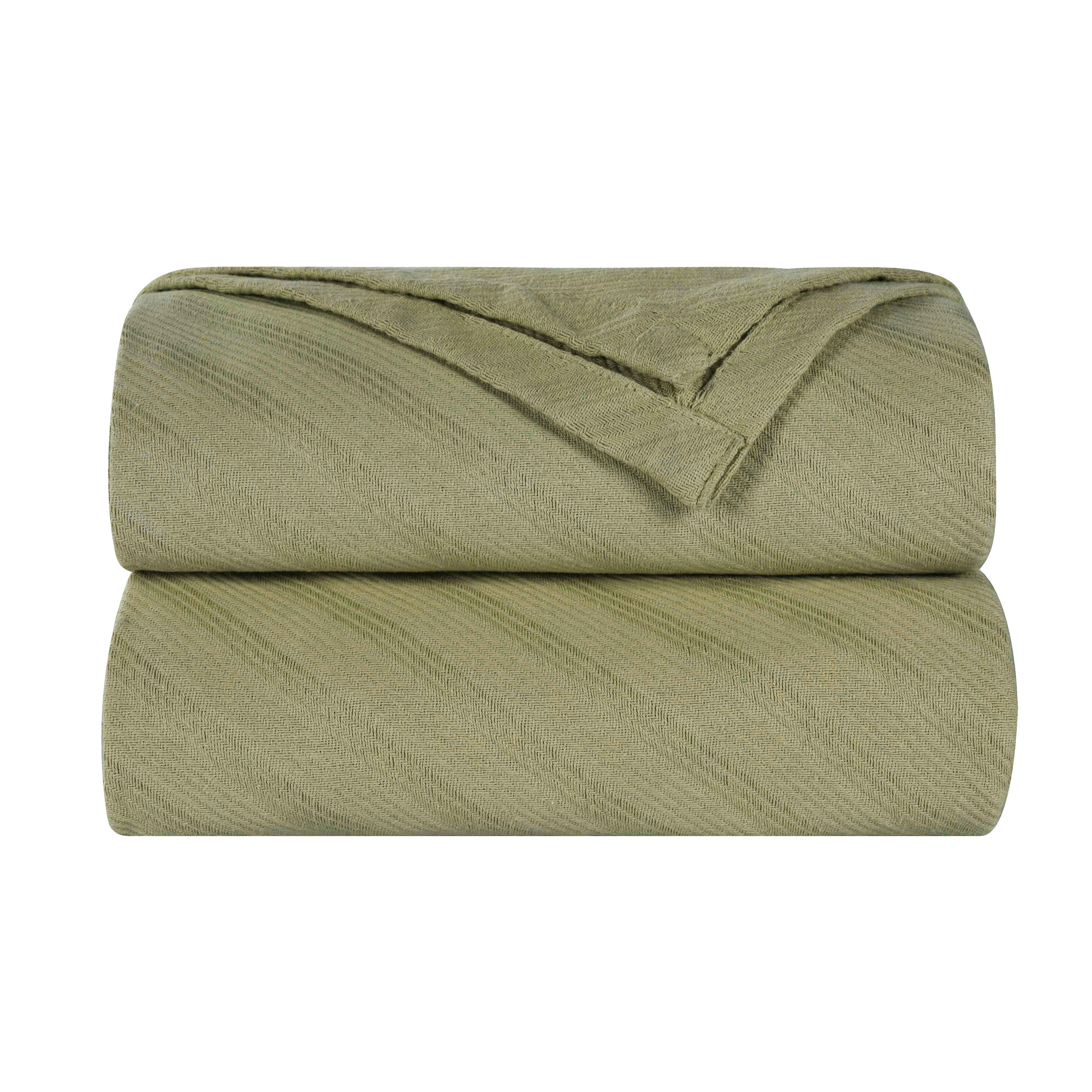 Soft Milan Cotton Textured Striped Lightweight Woven Blanket - Perfect for Sofa, Bed & Outdoor Picnics - Breathable & Cozy Throw