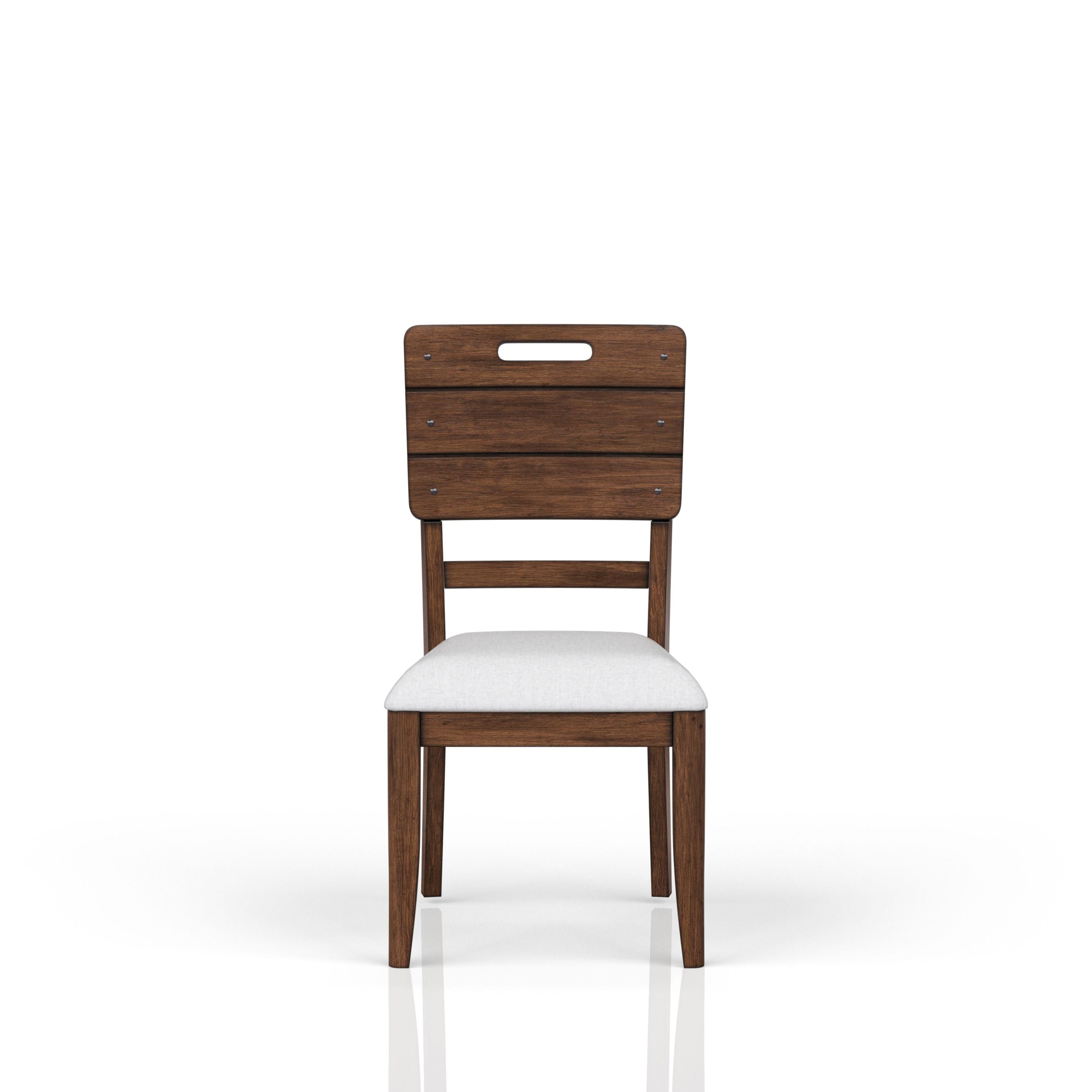 Set of 2 Brown Casual Side Dining Chairs with Contrasting Upholstered Seats - Modern Kitchen & Dining Room Accent Chairs for Home, Restaurant or Cafe