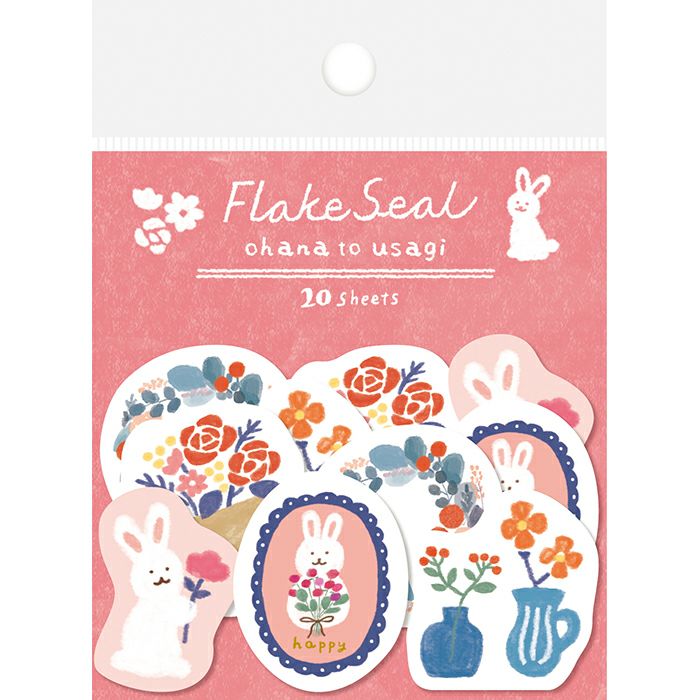 Bunny & Flower Flake Stickers - Cute Vinyl Decals for Scrapbooking, Journals, Laptops, and DIY Crafts - Perfect for Spring Decor and Kids' Room Art