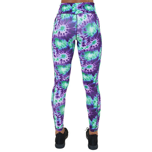 Vibrant Tie Dye Leggings for Women - High Waisted Yoga Pants with Pockets - Soft Stretchy Workout Leggings for Running, Gym & Lounge Wear