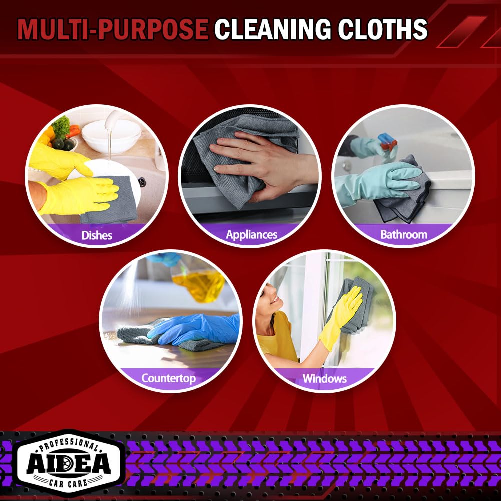Premium Microfiber Cleaning Cloths 20-Pack (12