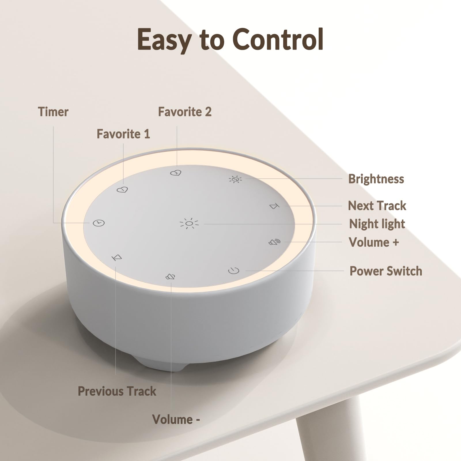 Kipcush White Noise Machine & Night Light - 20 Soothing Sleep Sounds for Adults, Babies & Kids - Portable Sound Machine for Bedroom, Nursery, Office & Travel (Small, Gray) - Perfect for Sleep Aid, Relaxation & Meditation
