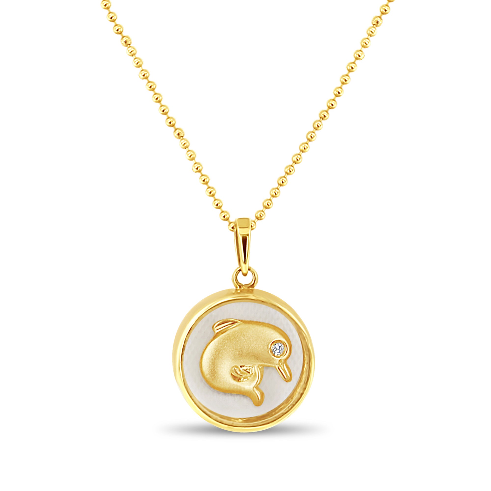 14K Yellow Gold Baby Dolphin Necklace - Elegant & Dainty Jewelry for Women & Girls - Perfect for Birthdays, Gifts & Everyday Wear