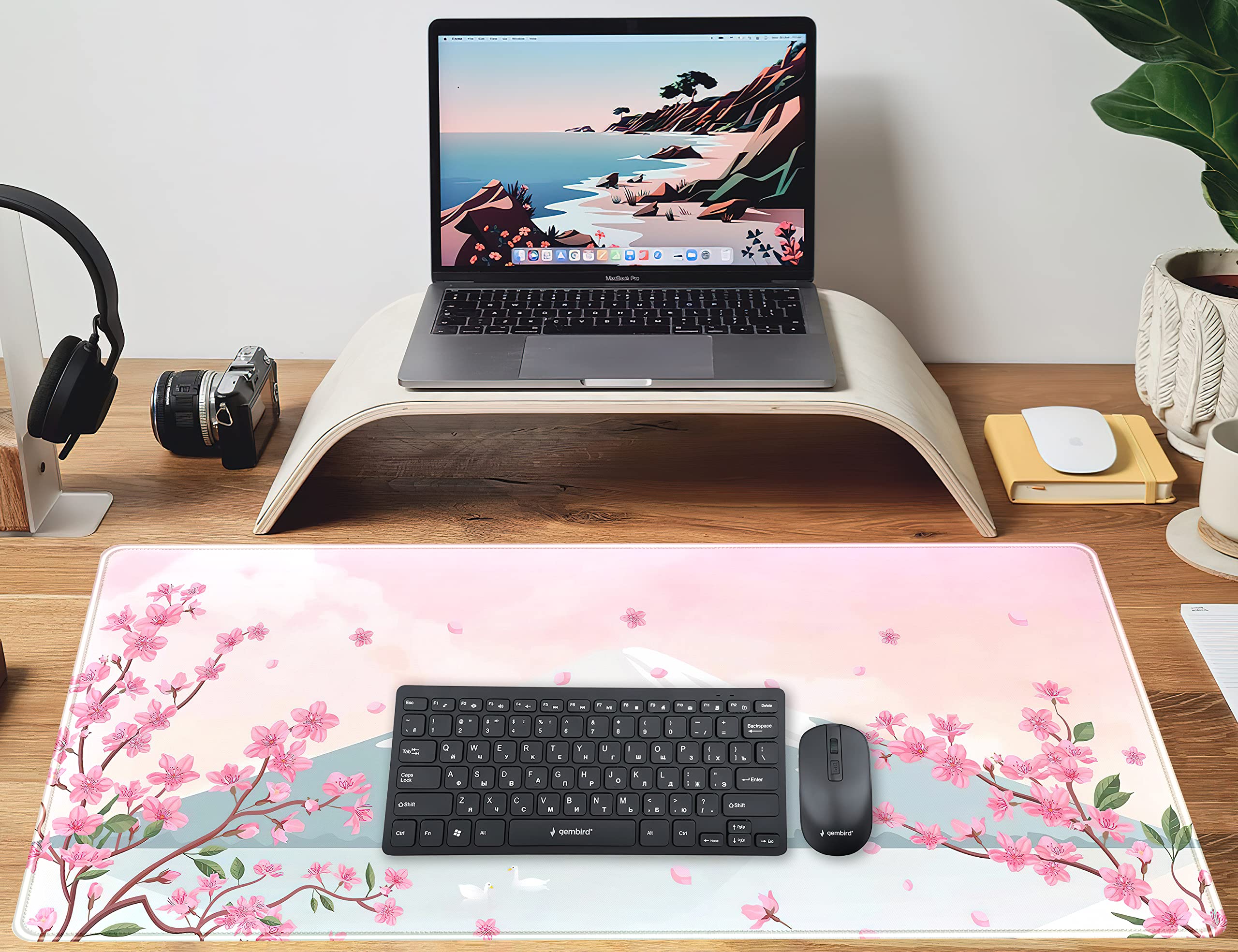 Japanese Cherry Blossom Pastel Pink XXL Gaming Mouse Pad (31.5