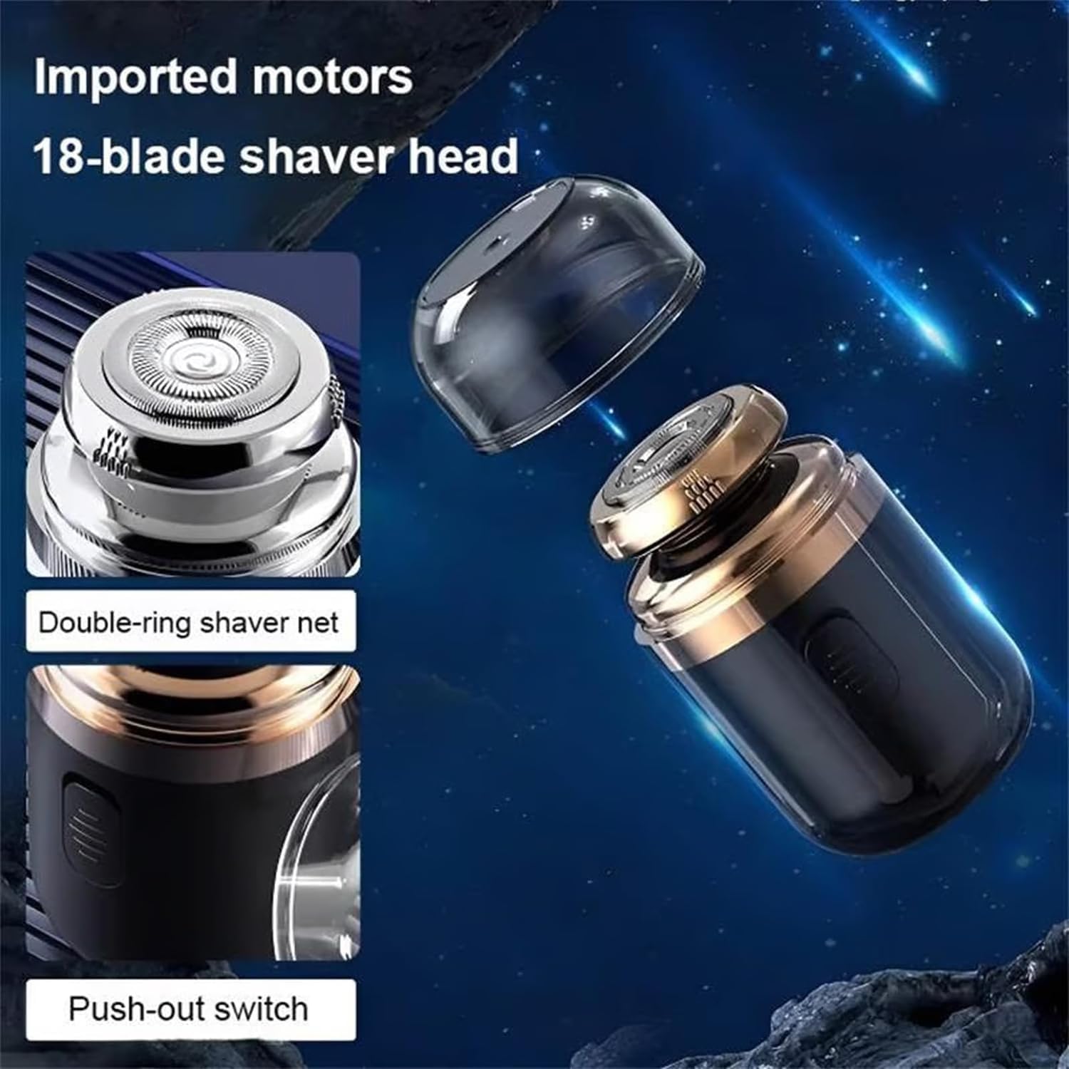 Portable Electric Shaver for Men - Mini Capsule Razor with Nose Hair Trimmer, Waterproof & Rechargeable - Perfect for Travel, Gym & Daily Grooming (White)