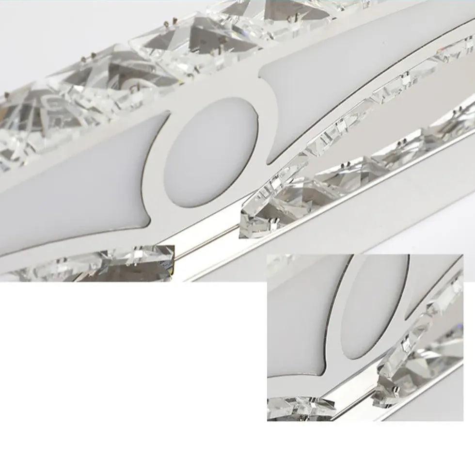 Silver Crystal Linear Bathroom Mirror Lights - Modern LED Vanity Mirror Lighting for Bathroom, Dressing Room & Makeup Area - Energy Efficient Waterproof Mirror Lights for Home Decor