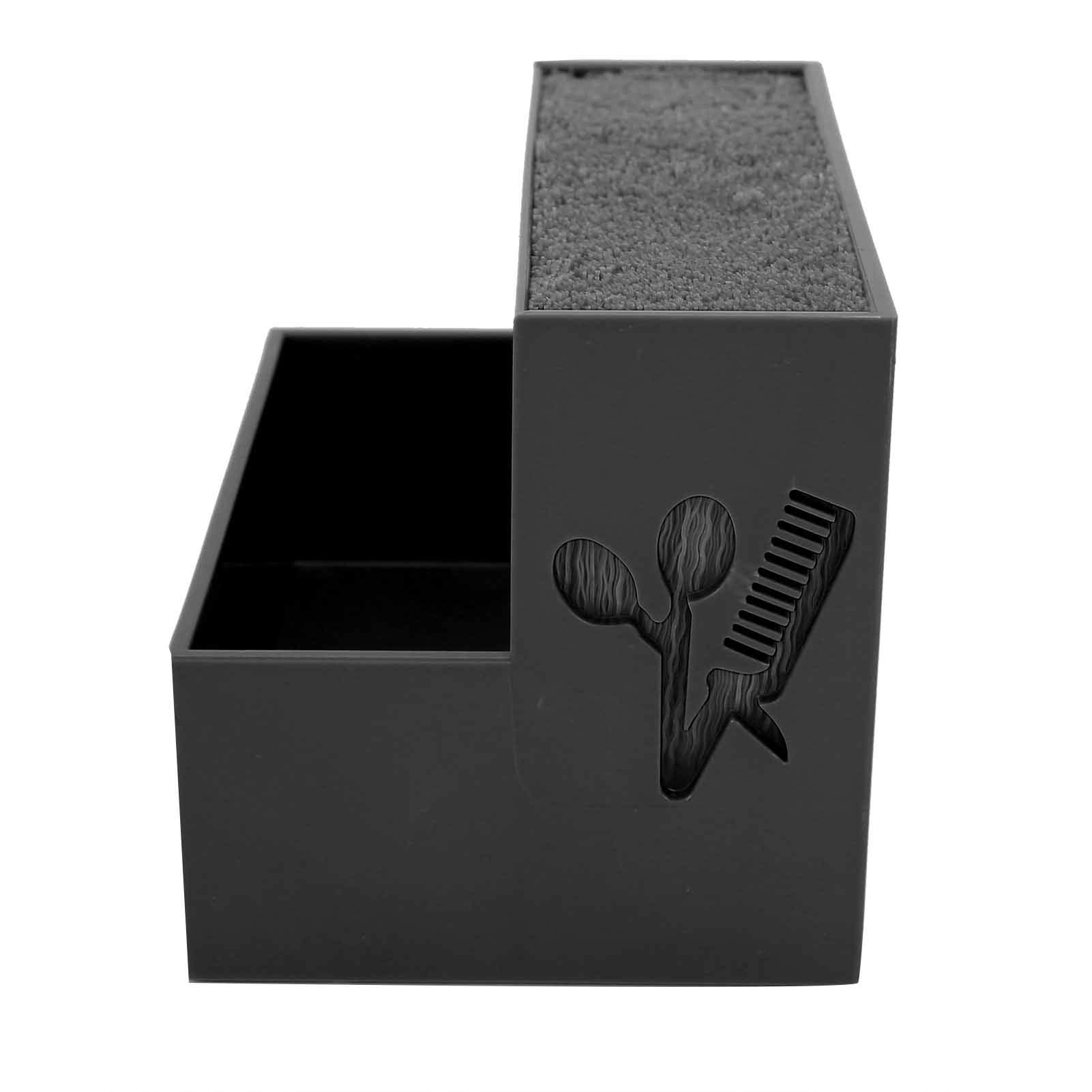 YUYTE Salon Scissors Storage Holder - Large Hairdressing Organizer Box for Hair Clips, Combs & Scissors - Black Desktop Organizer for Barber Shops & Home Styling Stations