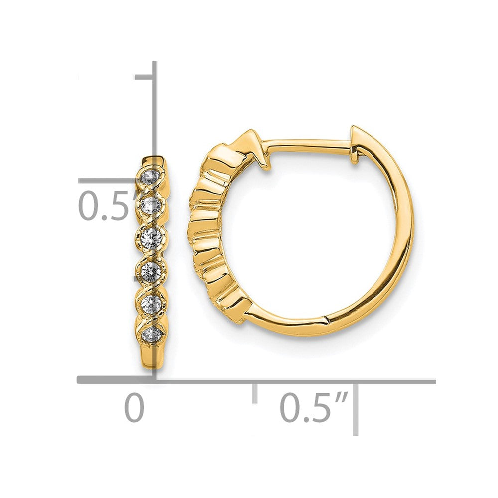 14K Gold Diamond Hinged Hoop Earrings - Elegant Dangle Earrings for Women | Model EM5396-013-YA | Perfect for Weddings, Parties & Special Occasions