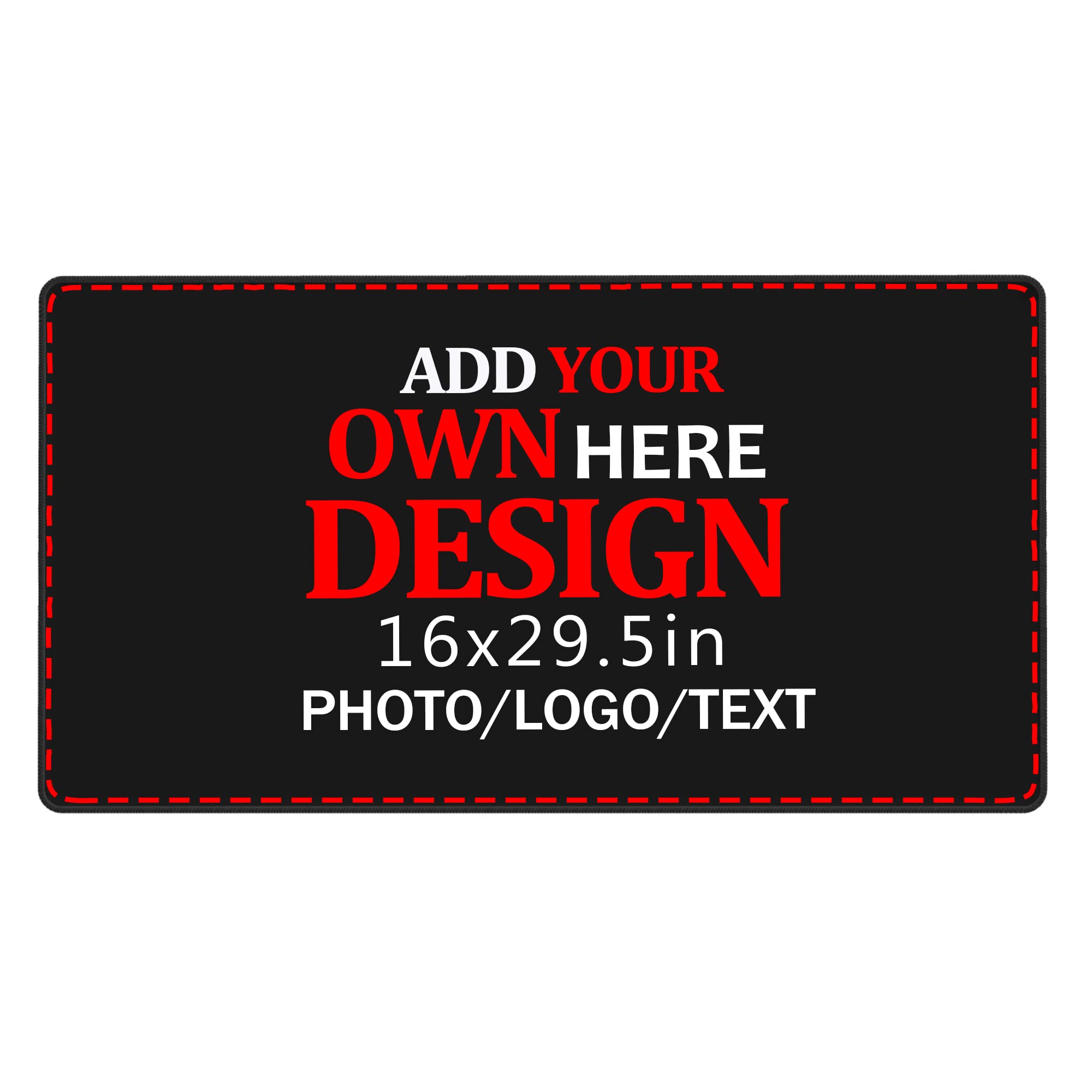 Custom Extended Gaming Mouse Pad - Personalized with Your Photo/Text, Large Anti-Slip Rubber Base (29.5