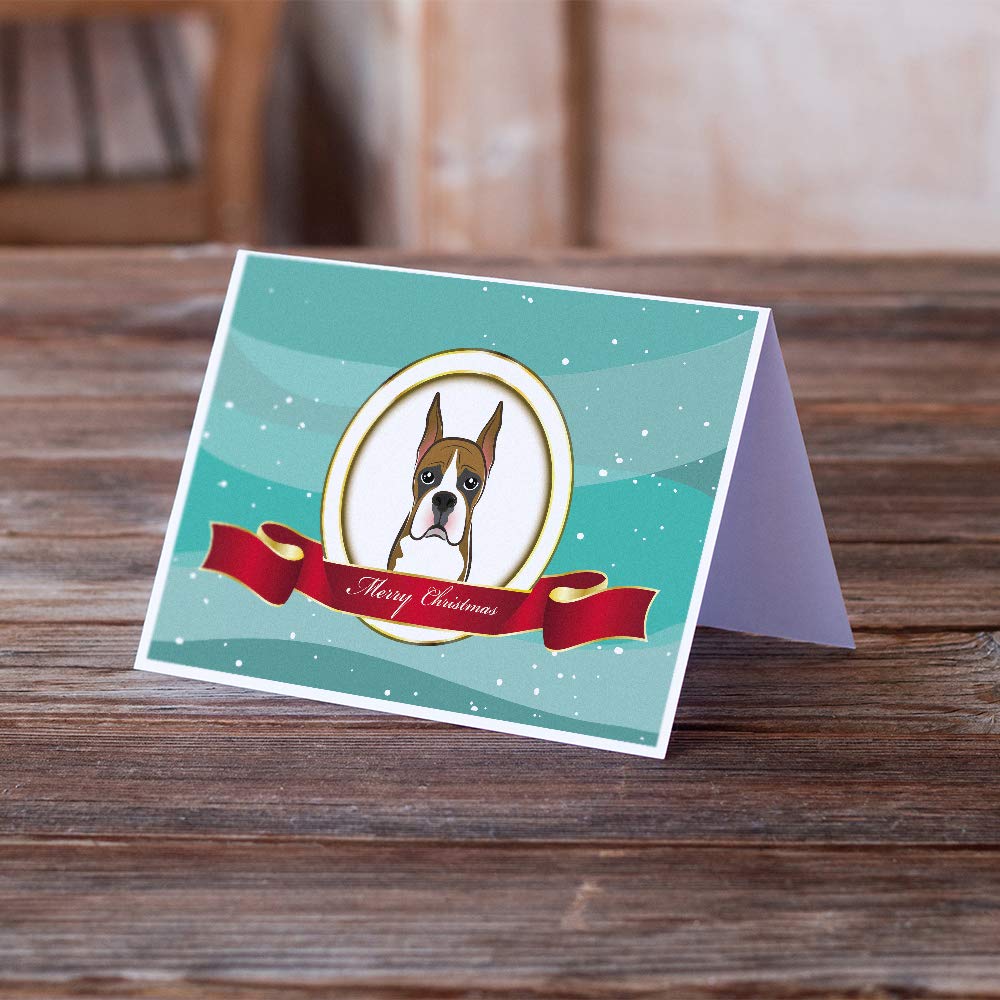 Boxer Dog Christmas Greeting Cards - Pack of 8 Blank A7 (5x7) Note Cards with Envelopes | Whimsical Holiday Cards for Pet Lovers | Perfect for Christmas Wishes, Thank You Notes & Holiday Greetings