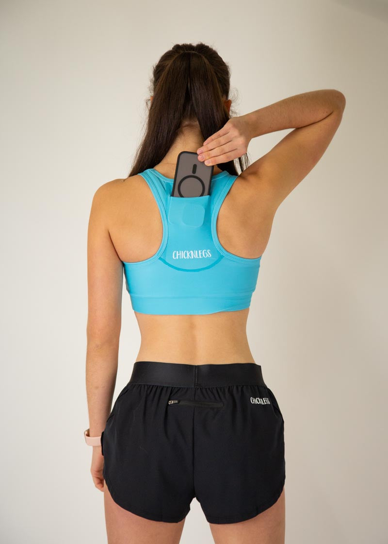 Sky Blue OG Sports Bra for Women - High Support Workout Top for Running, Yoga & Gym - Breathable & Moisture-Wicking Activewear