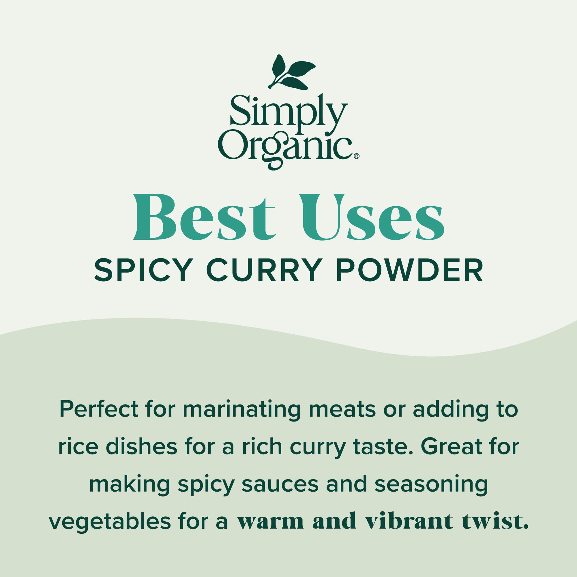 Simply Organic Spicy Curry Powder - USDA Certified Organic, 2.8 Oz (80g) - Perfect for Indian Cuisine, Soups, Stews & Rice Dishes