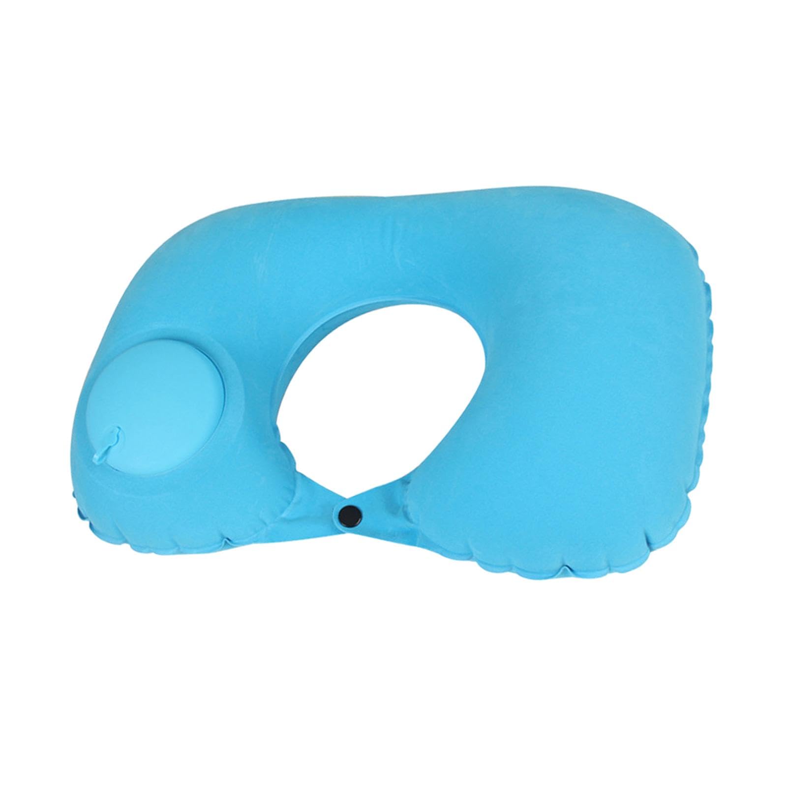 THE STYLE SUTRA® Ultralight Inflatable Travel Pillow - U-Shape Neck Support for Airplane, Office, Camping & Train Travel - Light Blue | Portable Comfort Accessory | Perfect for Business Trips & Vacations