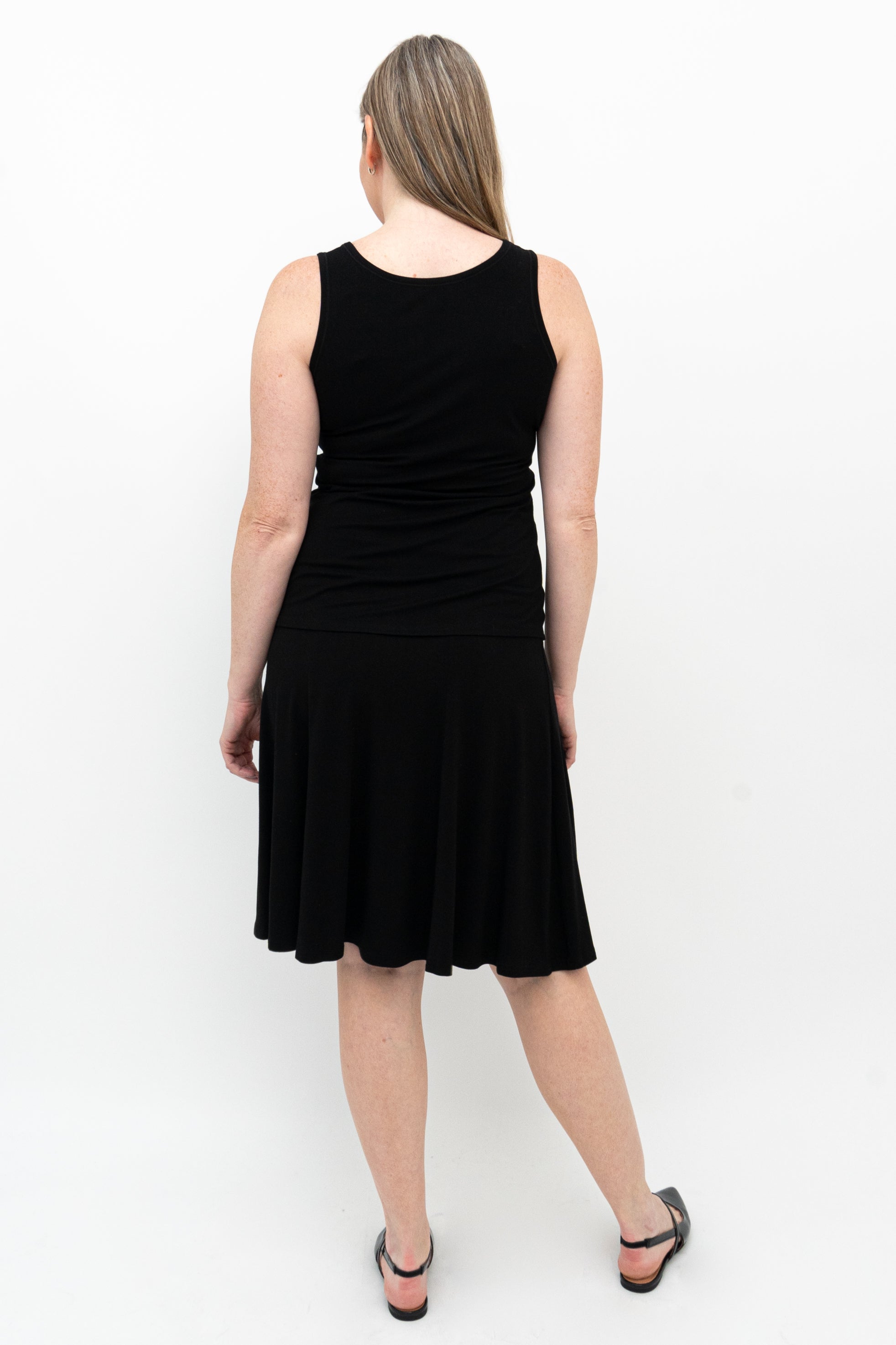 Aly Bamboo Skirt for Women - Soft & Comfortable Black Midi Skirt - Perfect for Casual Wear, Office & Summer Outfits