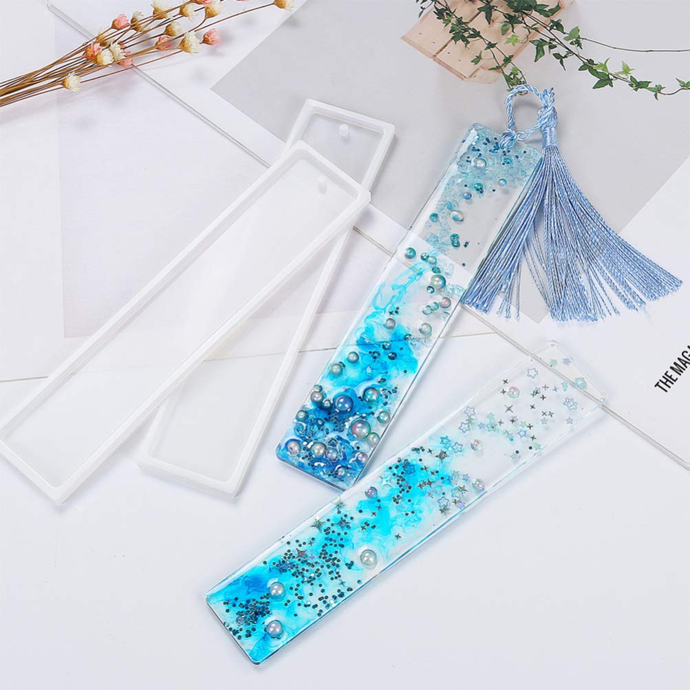 Premium 5PCS Silicone Resin Molds for DIY Bookmark & Jewelry Making - Epoxy Craft Molds for Handmade Accessories, Gifts, and Home Decor Projects