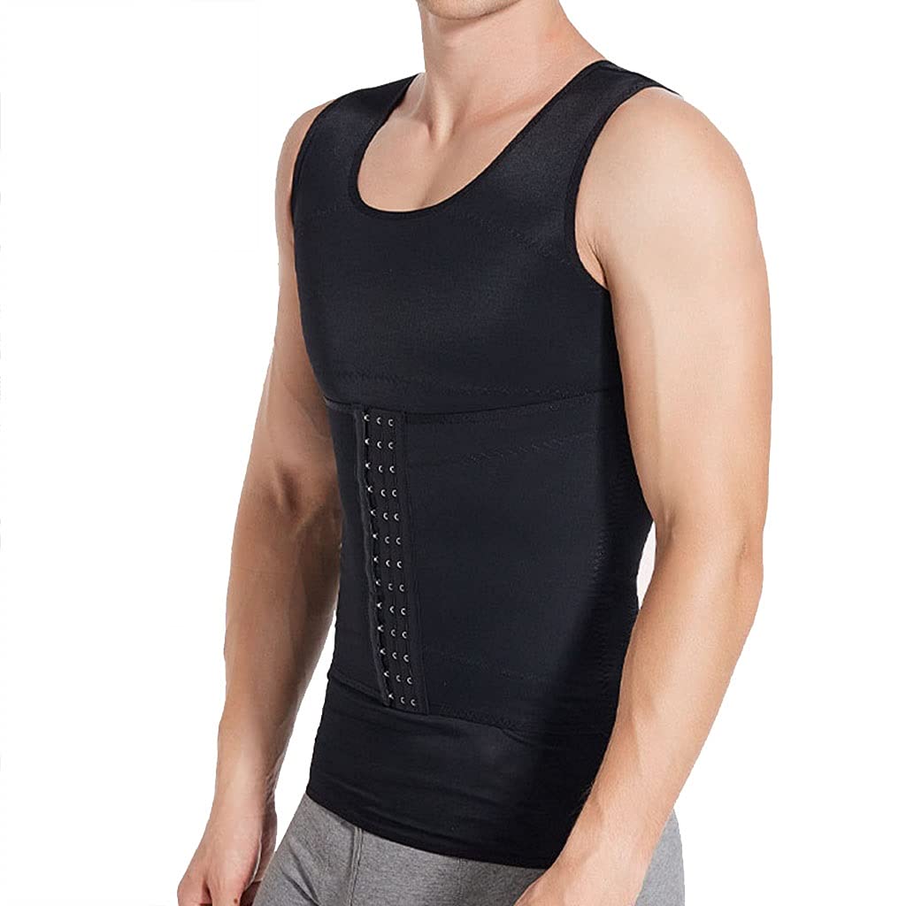 Post Liposuction Compression Garments for Men - Slimming Vest, Tight Tank Top & Tummy Control Shirt - Ideal for Post-Surgery Recovery, Body Shaping & Workout Support
