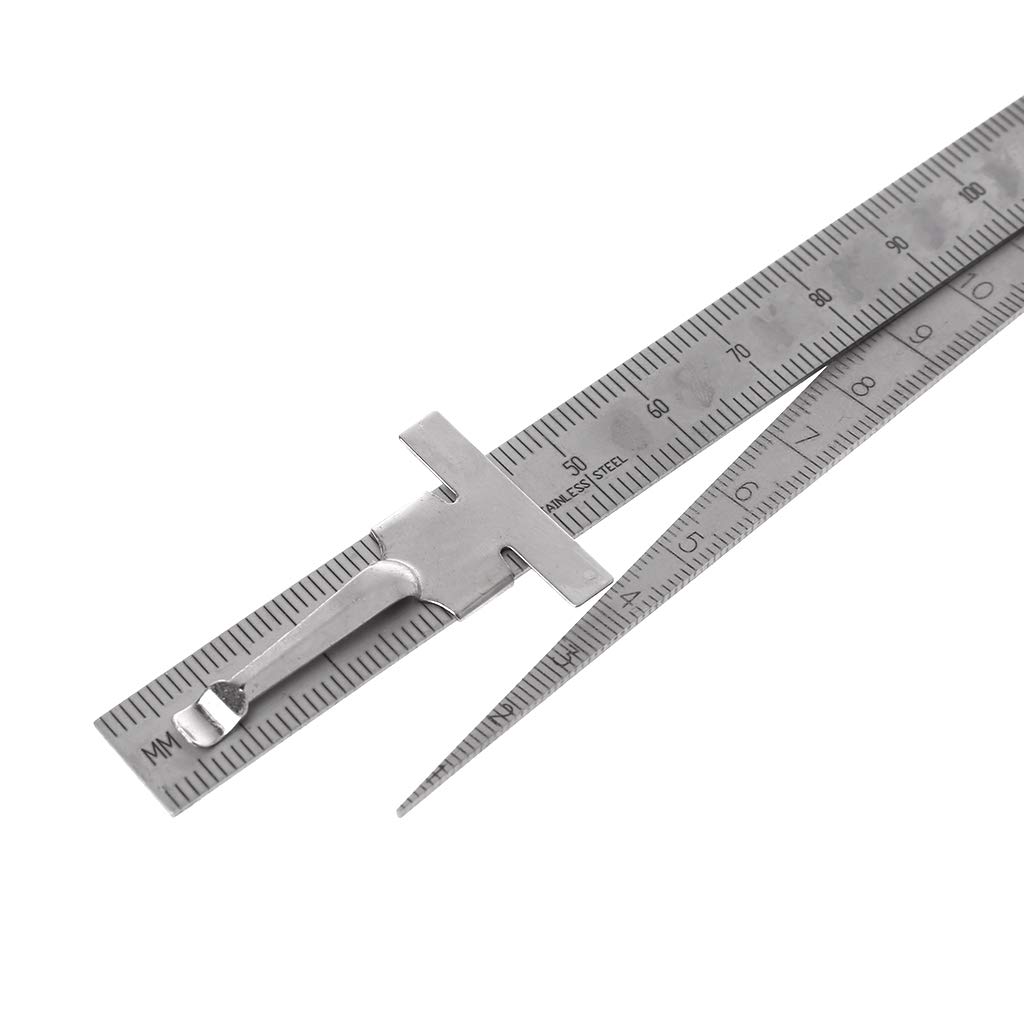 Youngy 2-in-1 Metric Taper Welding Feeler Gauge & Depth Ruler - Stainless Steel Gap & Hole Measurement Tool for Automotive, Metalworking & DIY Projects