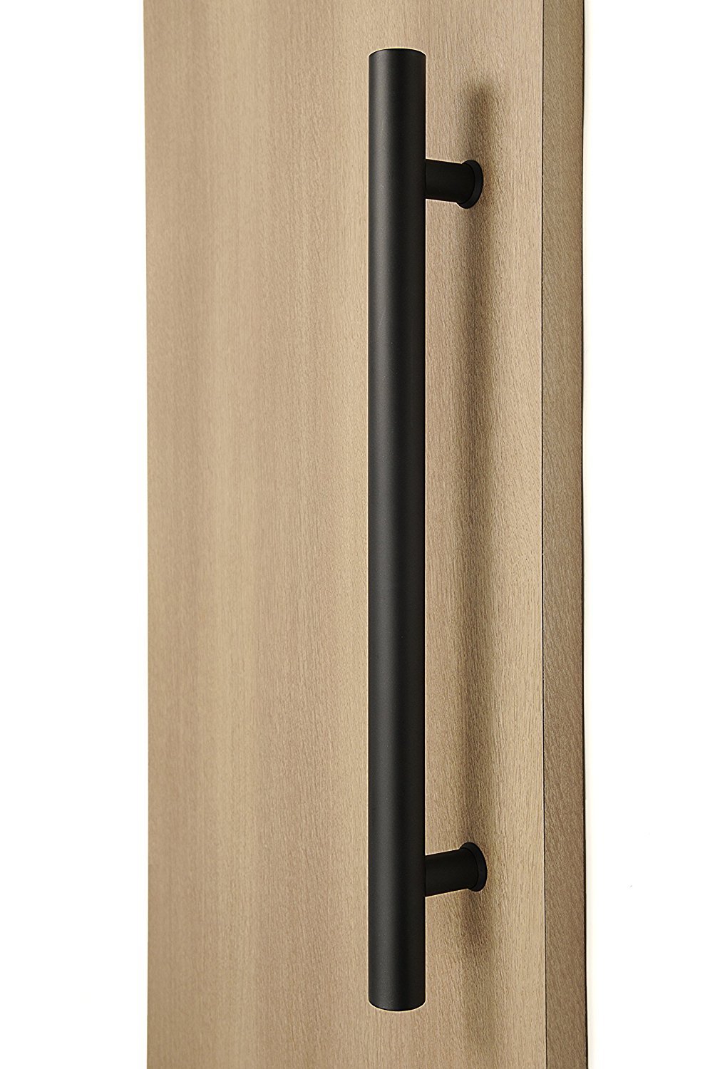 Sturdy Modern Round Bar Ladder H-Shape Push-Pull Stainless Steel Door Handle - Matte Black Powder Coated Finish for Home Office Commercial Doors