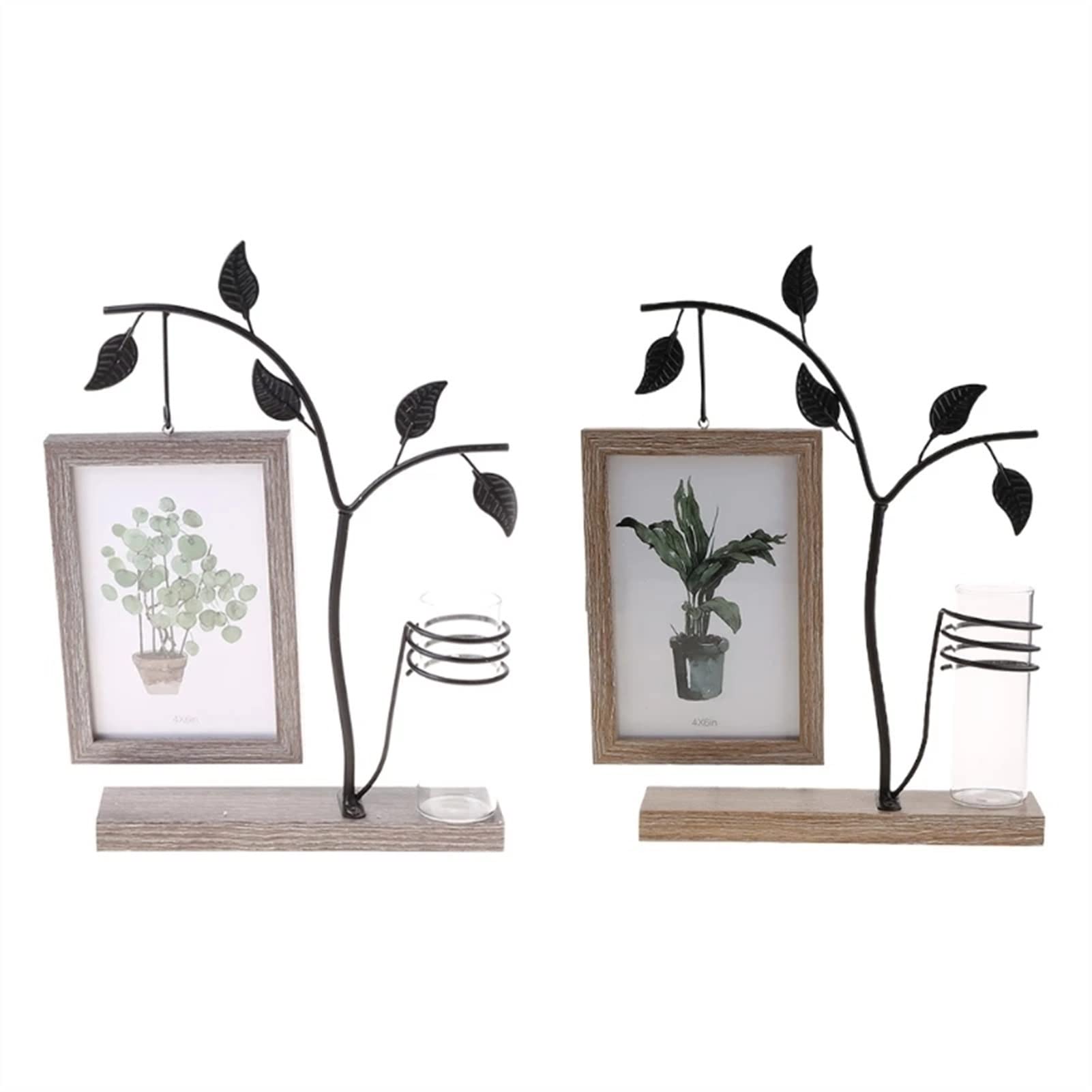 4x6 Vertical Metal Tree Desk Photo Frame with Glass - Elegant Home Decor for Family Pictures | Perfect for Office, Living Room & Bedroom Display
