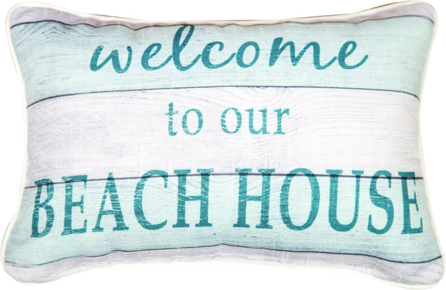 Welcome To Our Beach House Word Pillow - Soft Decorative Throw Pillow for Coastal Home Decor, Living Room, Bedroom & Porch
