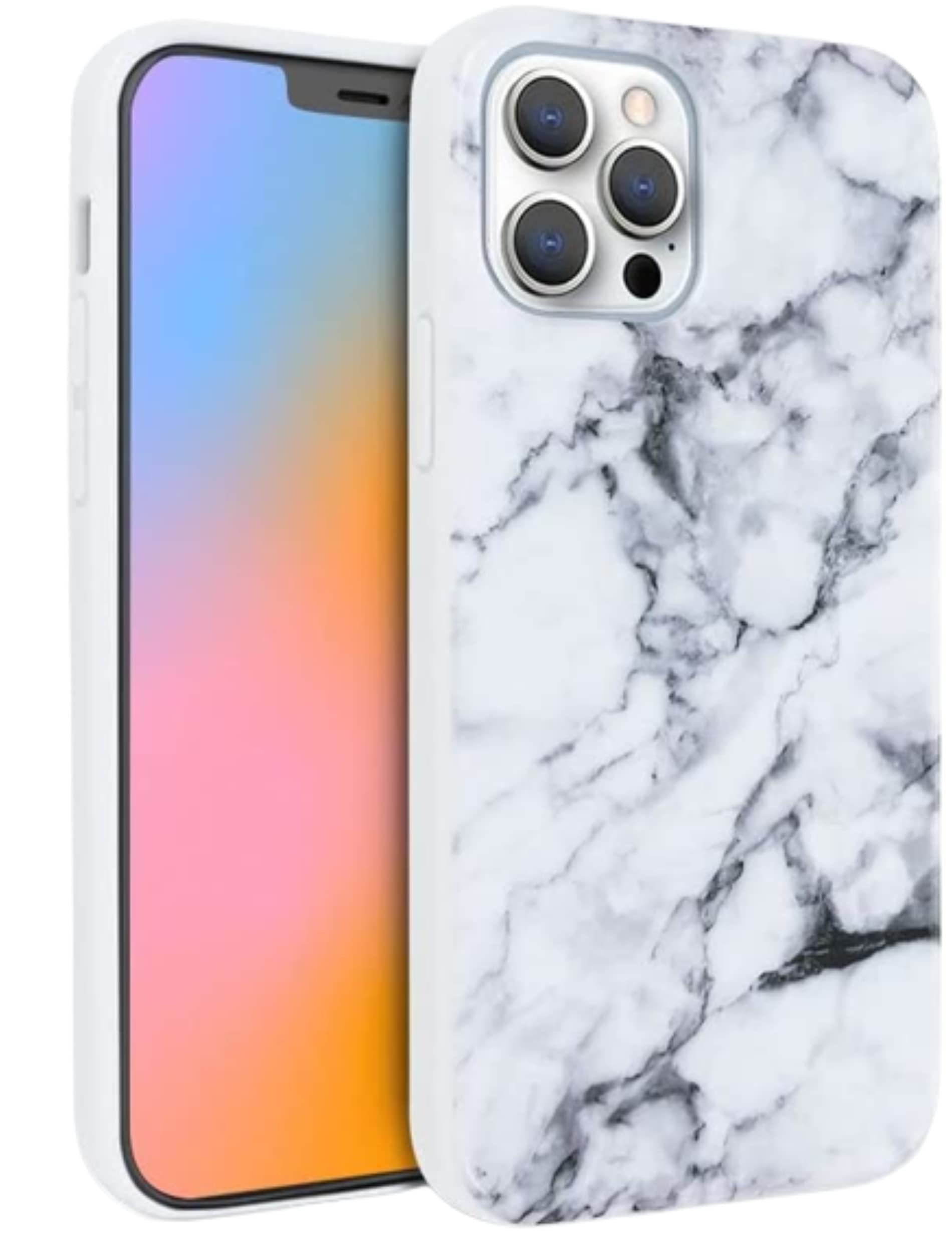 FELONY CASE - iPhone 13 Pro Case - Premium White Marble Phone Cover - Anti-Scratch & Shockproof Protection for Apple iPhone 13 Pro - Perfect for Work, Travel & Everyday Use
