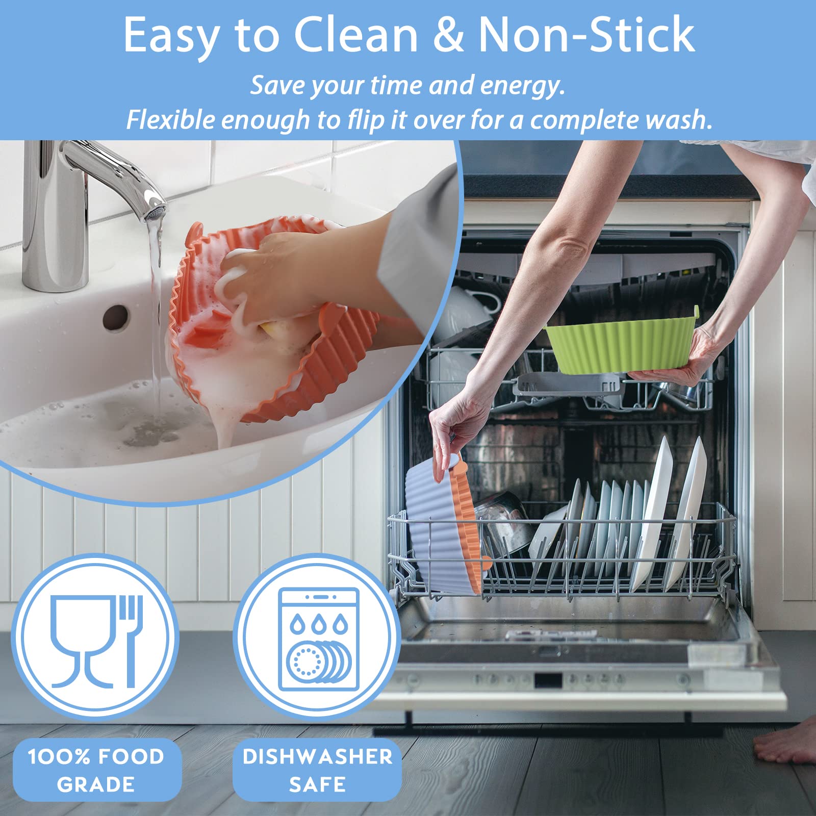 Non-Stick Reusable Silicone Air Fryer Liners - X-Large Green COSORI Air Fryer Basket Accessories for Healthy Cooking | Perfect for Roasting, Baking & Frying Chicken, Vegetables & More
