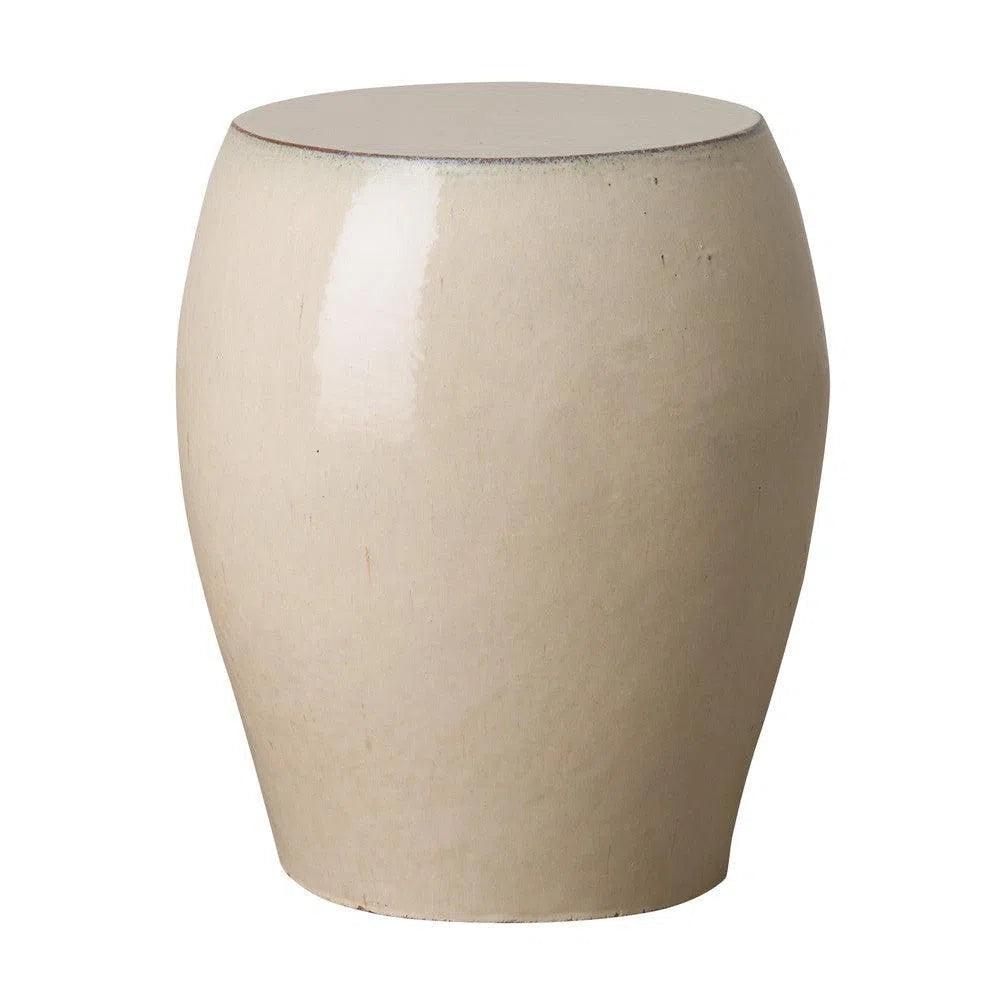 18 Inch Seiji Ceramic Garden Stool - Outdoor Patio Decor, Japanese-Inspired Side Table for Gardens, Porches & Poolside