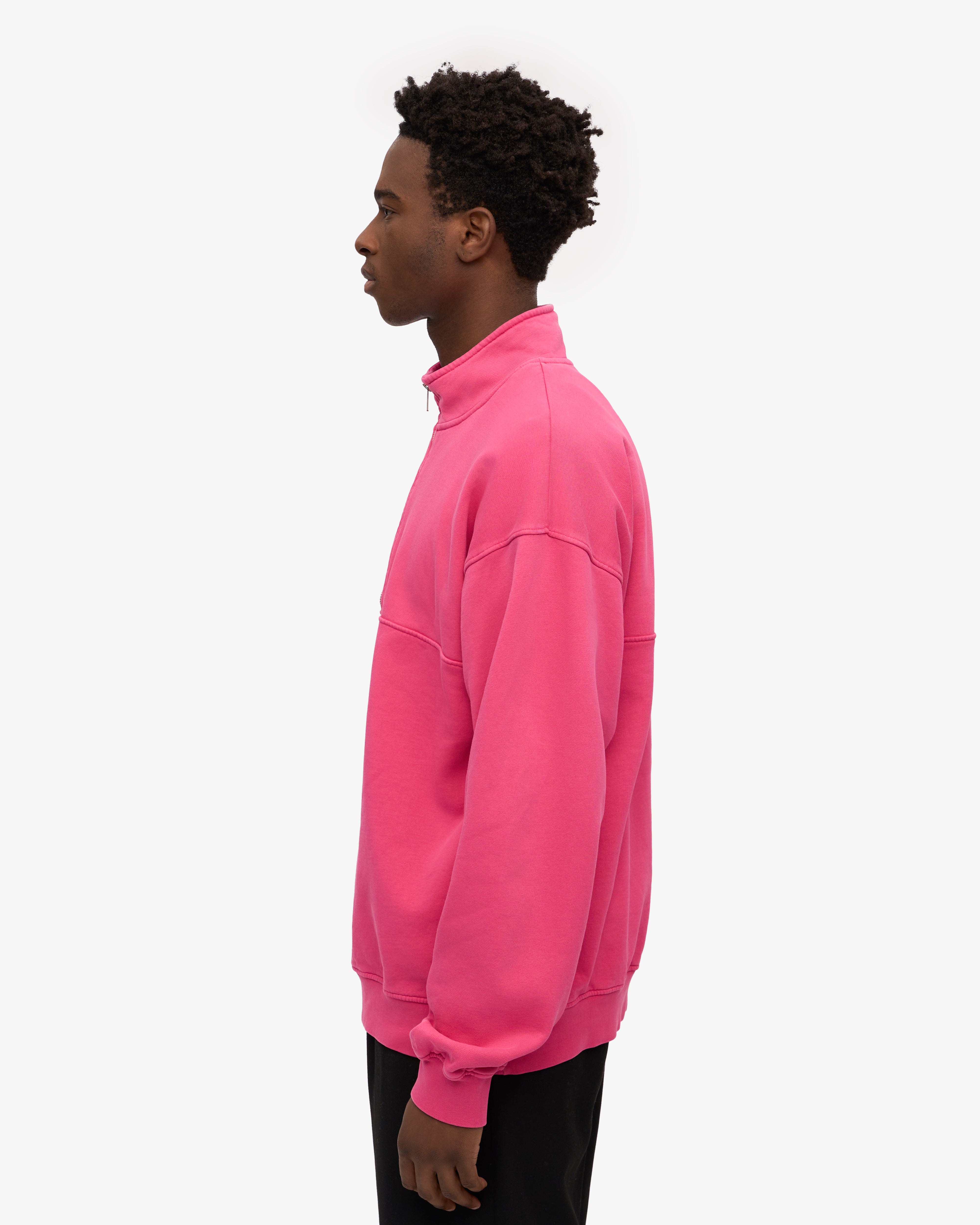 Organic Quarter Zip Sweatshirt for Women - Soft Bubblegum Pink Pullover for Casual Wear & Outdoor Activities