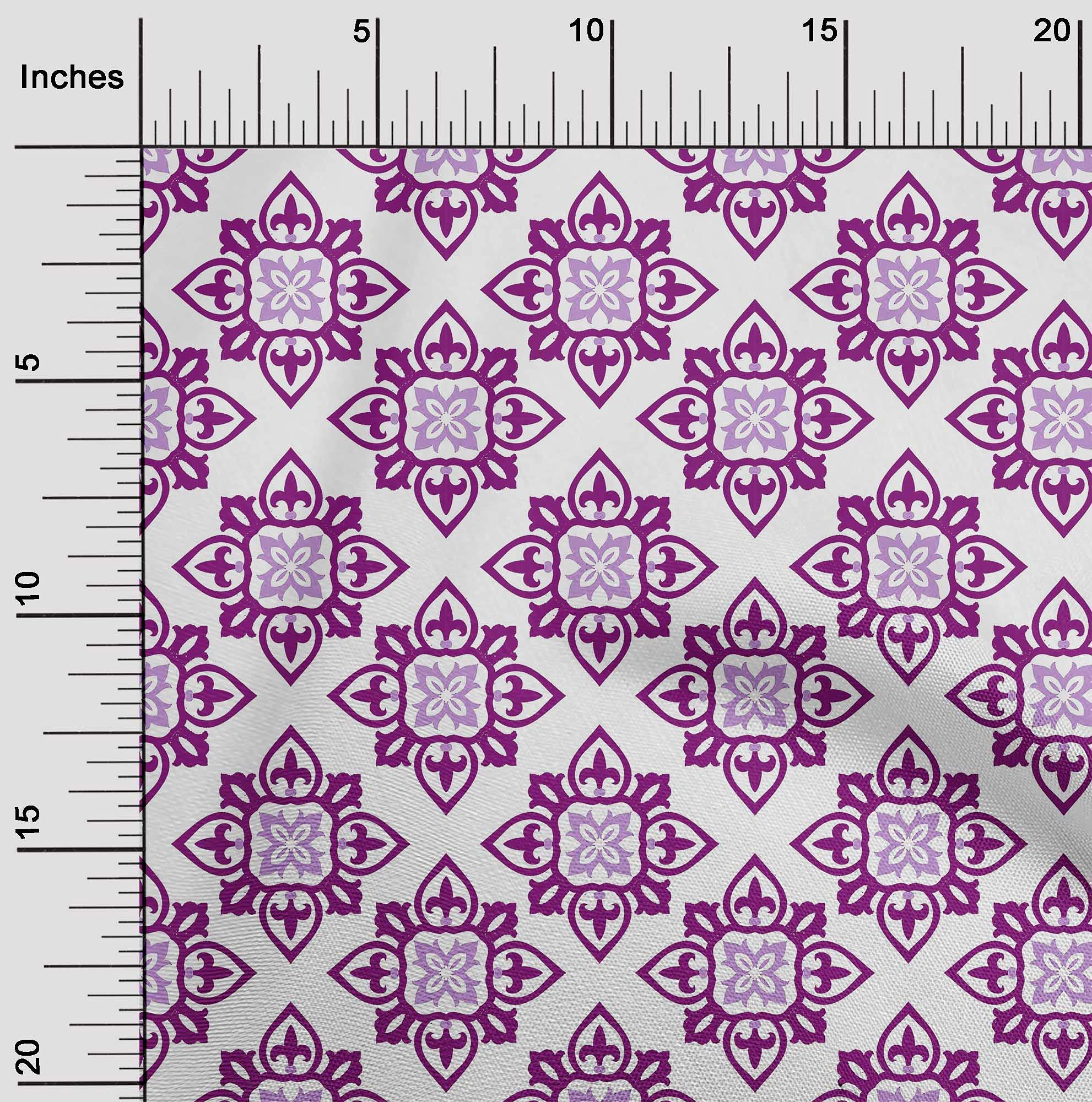 oneOone Velvet Plum Fabric Mosaic - 58 Inch Wide Printed Sewing Material by The Yard for DIY Clothing, Dresses & Home Decor Projects