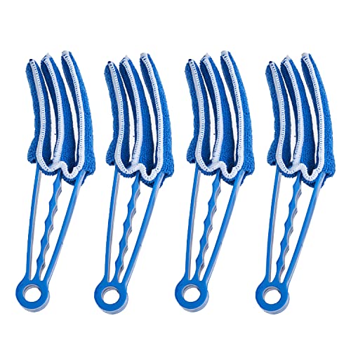 Superio Blind Cleaner Duster Tool - 4 Pack Microfiber Fan Blade & Air Duct Cleaning Kit for Window Blinds, Vents, Shutters - Perfect for Home, Office & Car Cleaning