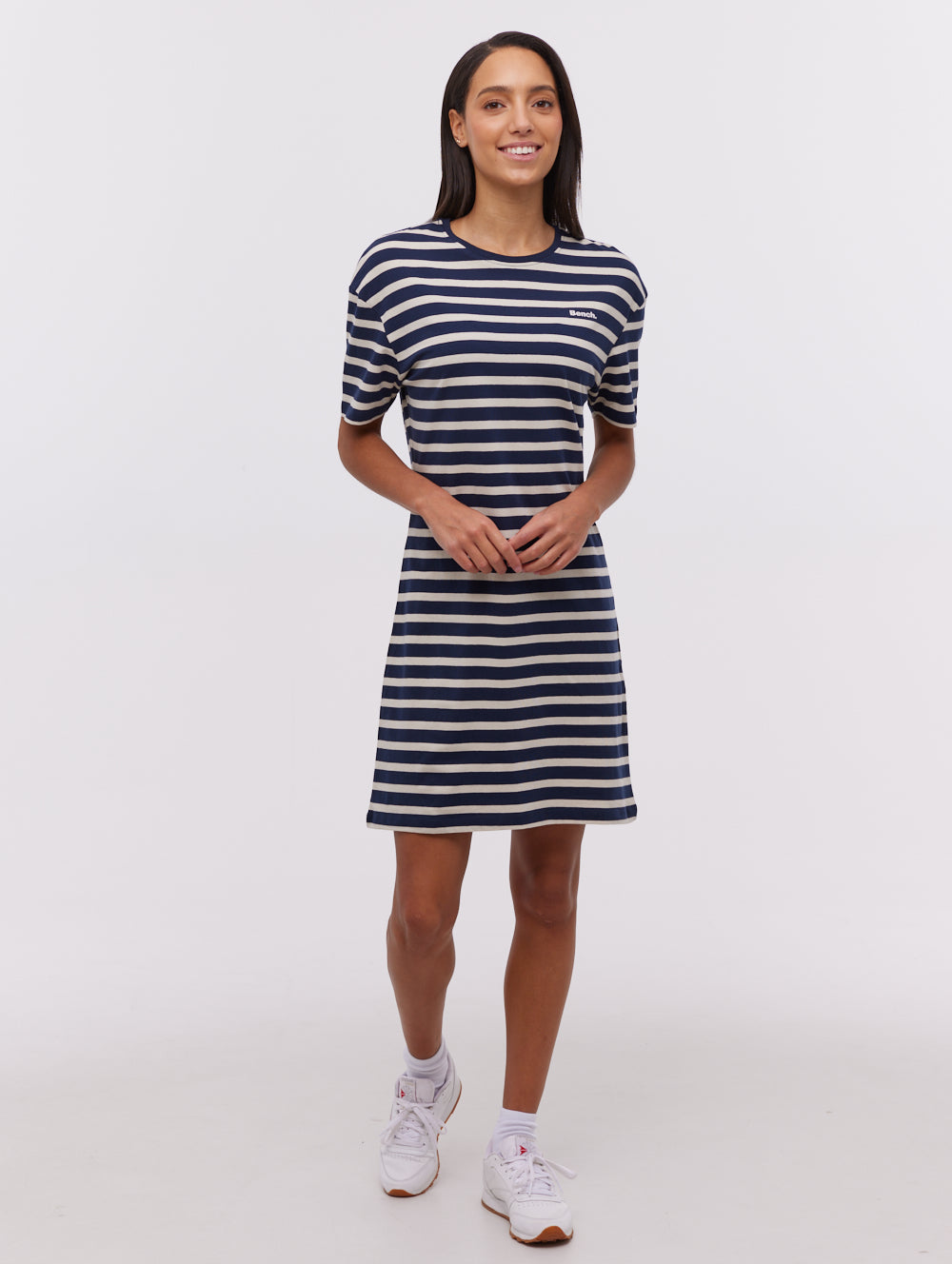 Frandi Women's Striped T-Shirt Midi Dress - Casual Short Sleeve Summer Dress for Beach, Vacation & Everyday Wear