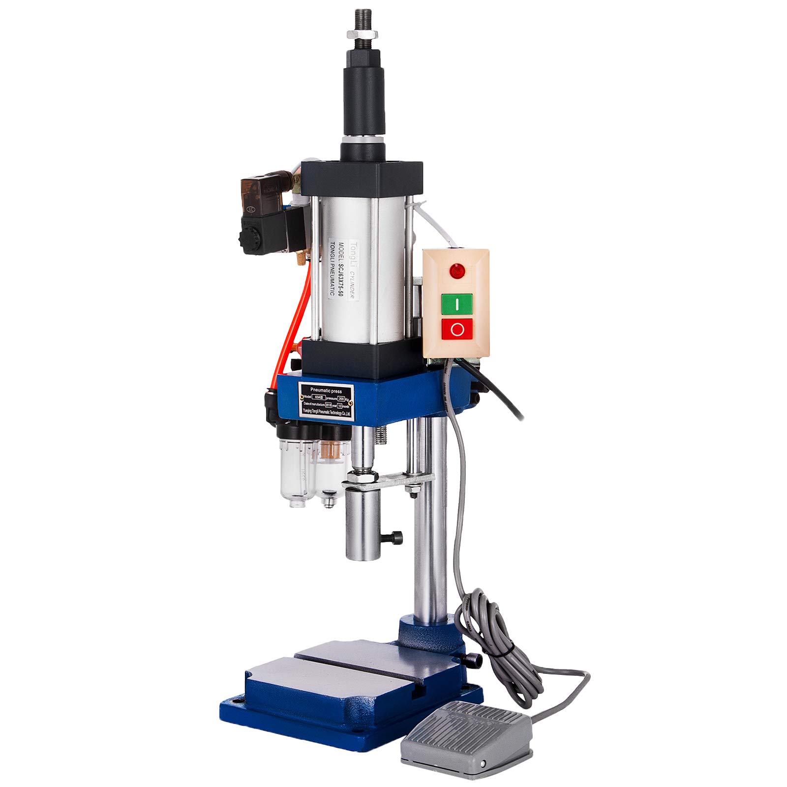 VEVOR 440LB Pneumatic Punch Press Machine, 200KG Desktop Punching Press with 110V AC, 0.4-0.7 Mpa Operation Pressure for Metal Stamping, Leather Craft, Jewelry Making - Ideal for DIY Workshops & Small Manufacturing