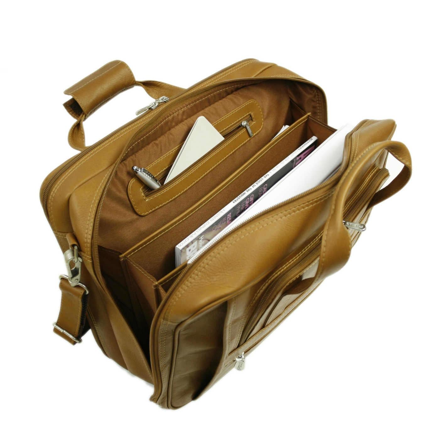 Premium Piel Leather Laptop Bag for Business & Travel - Large & Ultra Compact Design - Durable & Stylish Computer Briefcase for Work, Office & Commuting