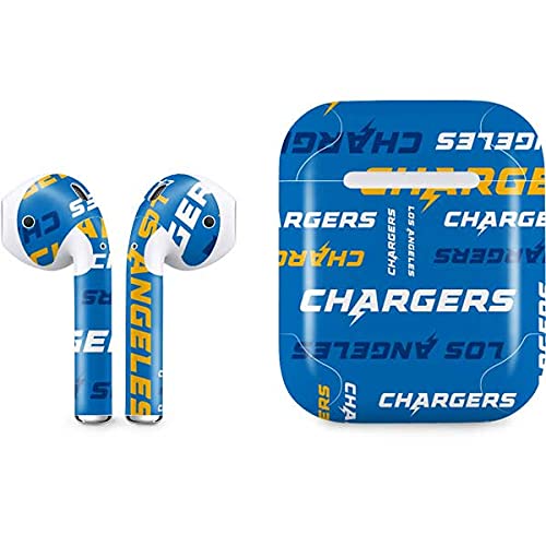 Officially Licensed NFL Los Angeles Chargers Blast Design Skinit Decal Skin for Apple AirPods with Lightning Case | Protective Cover for Sports Fans, Travel & Daily Use
