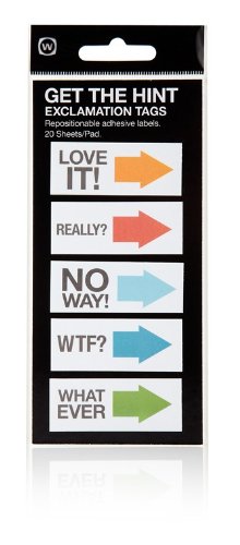 NPW Get The Hint Exclamation Tags - Colorful Plastic Gift Tags for Party Favors, Birthday Presents & Holiday Decorations - Perfect for Gift Wrapping, Scrapbooking & DIY Crafts
