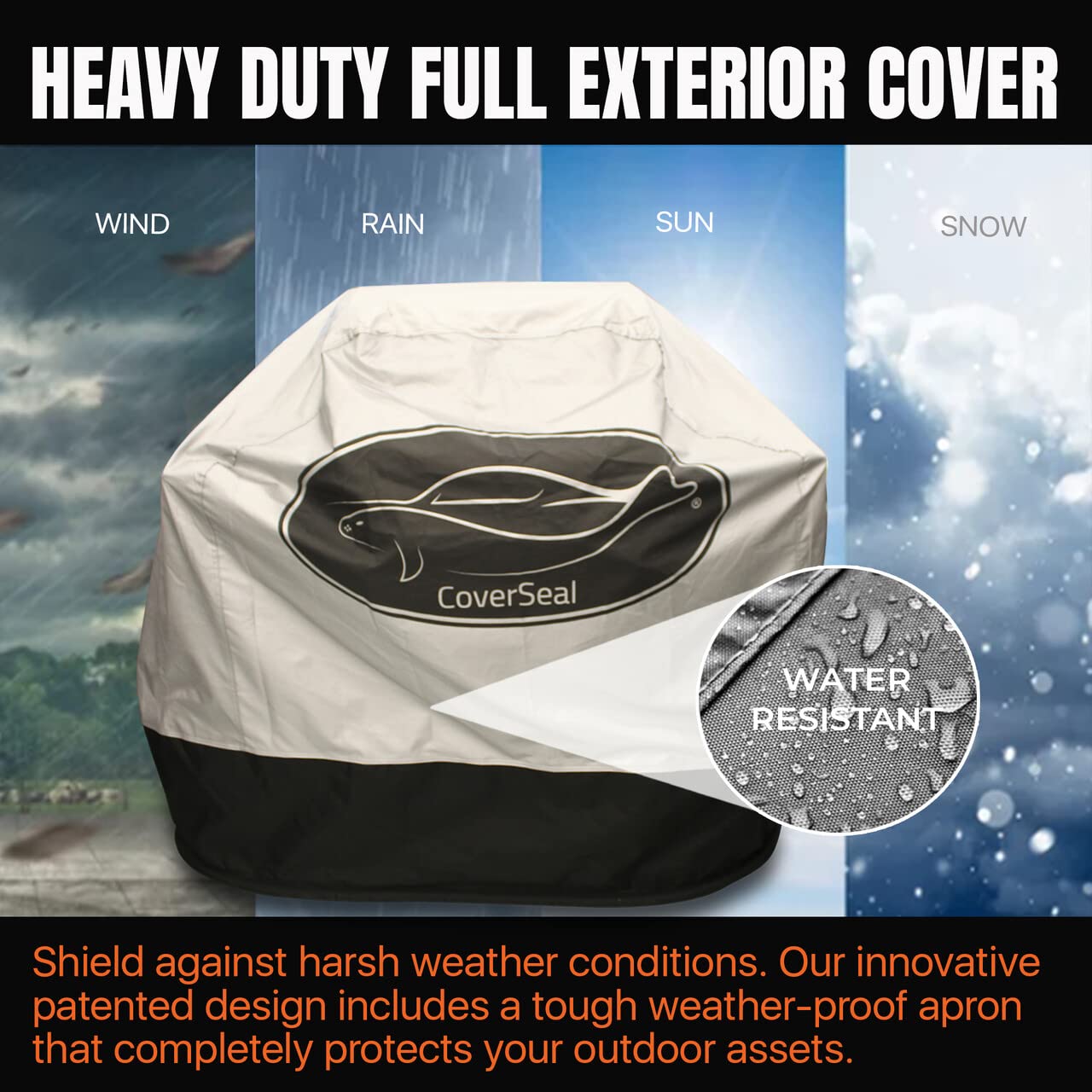 Weatherproof BBQ Grill Cover for 2-3 Burner Grills - Heavy Duty Outdoor Barbecue Protection (44