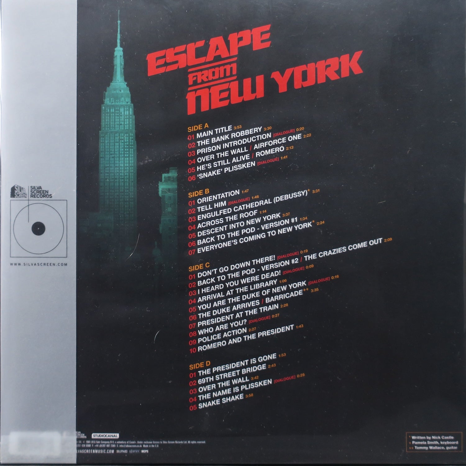 ESCAPE FROM NEW YORK Original Motion Picture Soundtrack - Limited Edition Red Vinyl 2LP Record - Perfect for Movie Nights & Vinyl Collectors