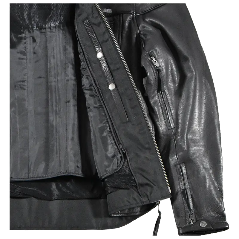 Open Road Men's Maverick Genuine Leather Motorcycle Jacket - Biker Riding Gear for Harley Davidson & Cruiser Motorcycles - Perfect for Commuting & Road Trips